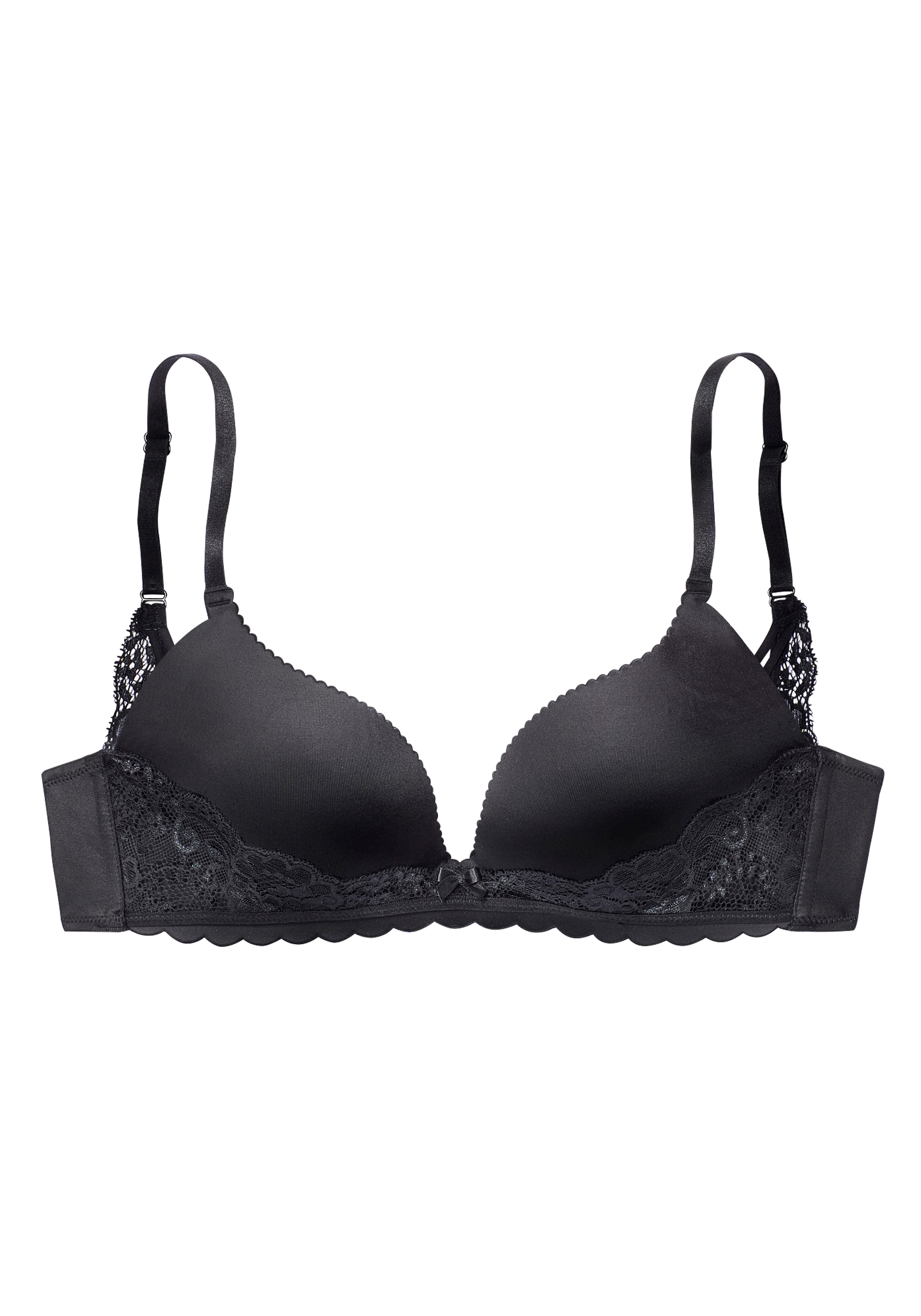 LASCANA Push-up-BH ohne Bügel, mit extra flachen Kanten und feiner Spitze, Dessous