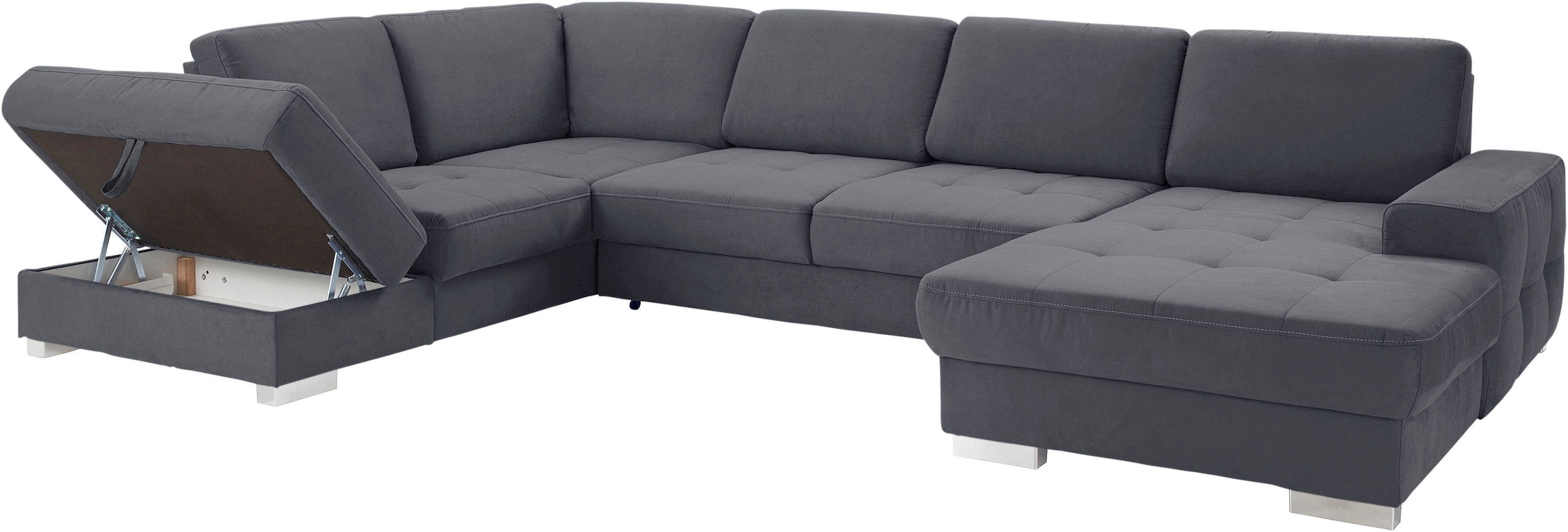 sit&more Wohnlandschaft »Santorini U-Form«, mit Federkern und Sitztiefenverstellung, wahlweise mit Bettfunktion