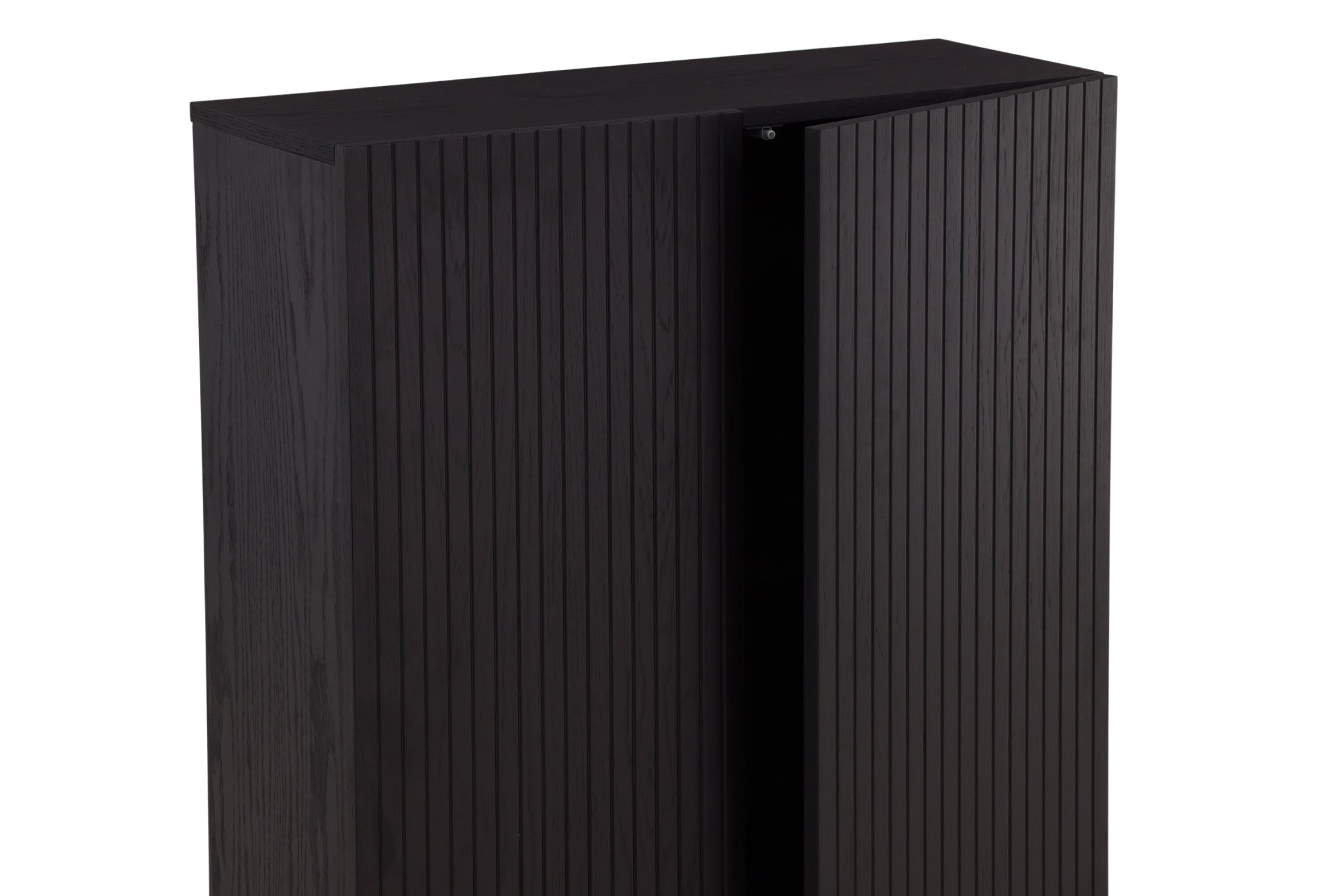 Venture Home Armoire à provisions »Björkön, Stauraumschrank, geriffelt, Höhe 103 cm« Armoire haute, MDF, façades rainurées, pieds en acier, style scandinave