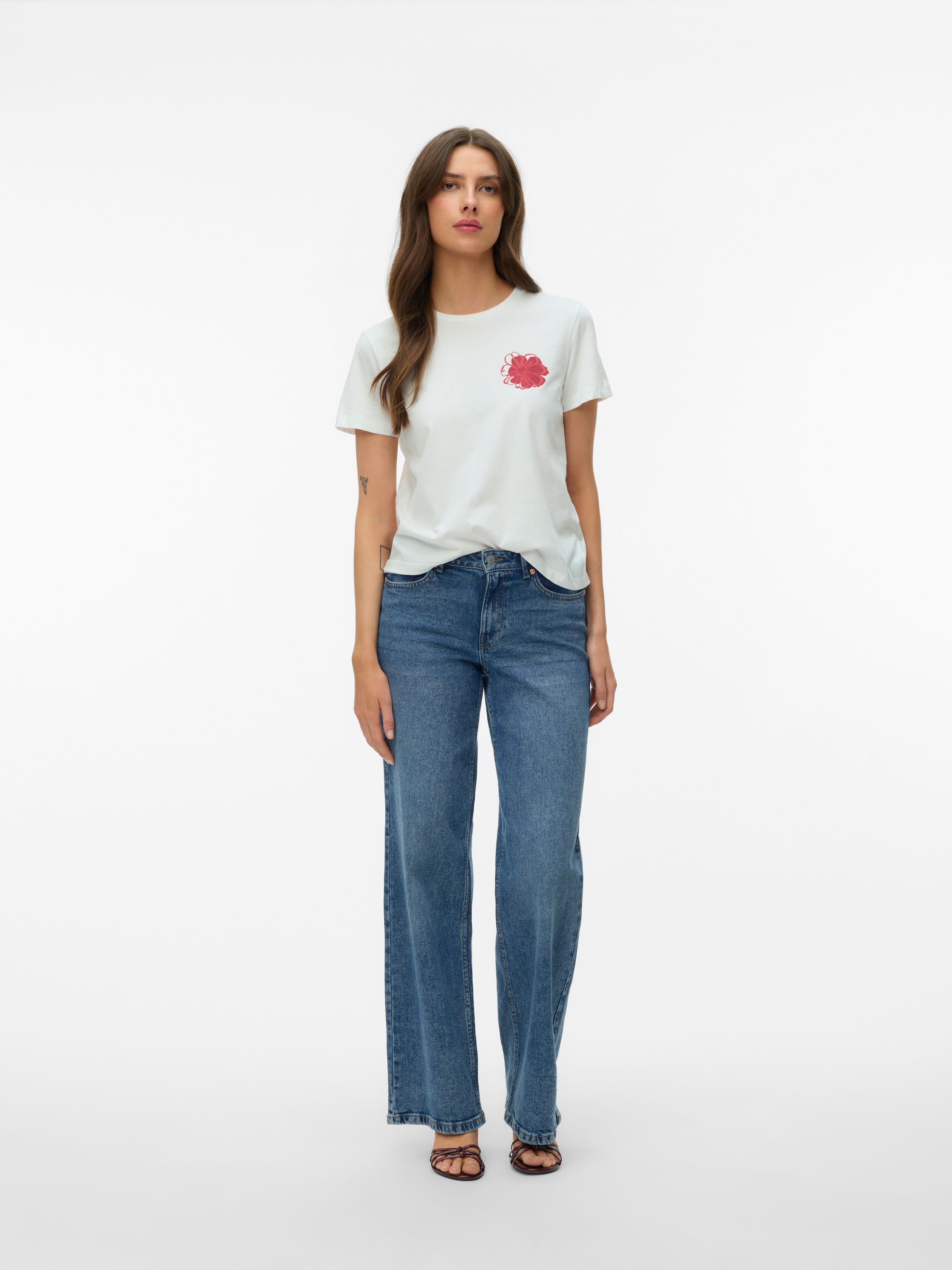 Vero Moda T-shirt à manches courtes »VMVANJA SS TOP BOX JRS« Coton