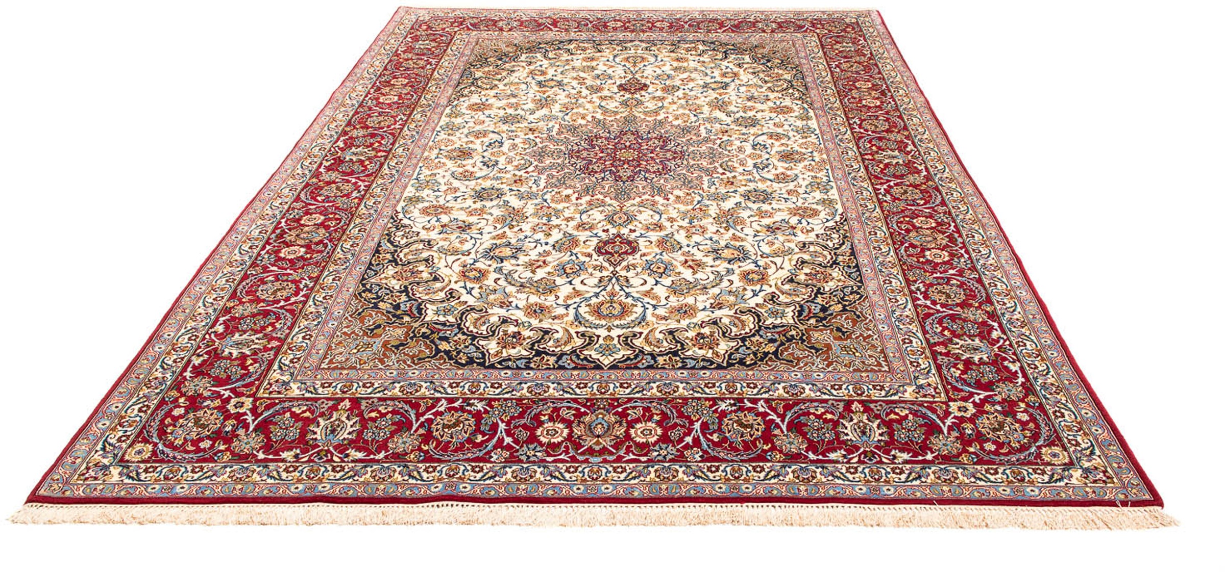 Image of morgenland Orientteppich »Perser - Isfahan - Premium - 308 x 205 cm - rot«, rechteckig, 6 mm Höhe, Wohnzimmer, Handgeknüpft, Einzelstück mit Zertifikat bei Ackermann Versand Schweiz