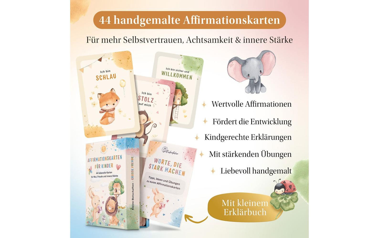   Spiel »Eulentaler Affirmationskarten Tiere, 44 Karten« Affirmationskarten für Kinder mit Tiermotiven CHF22.90