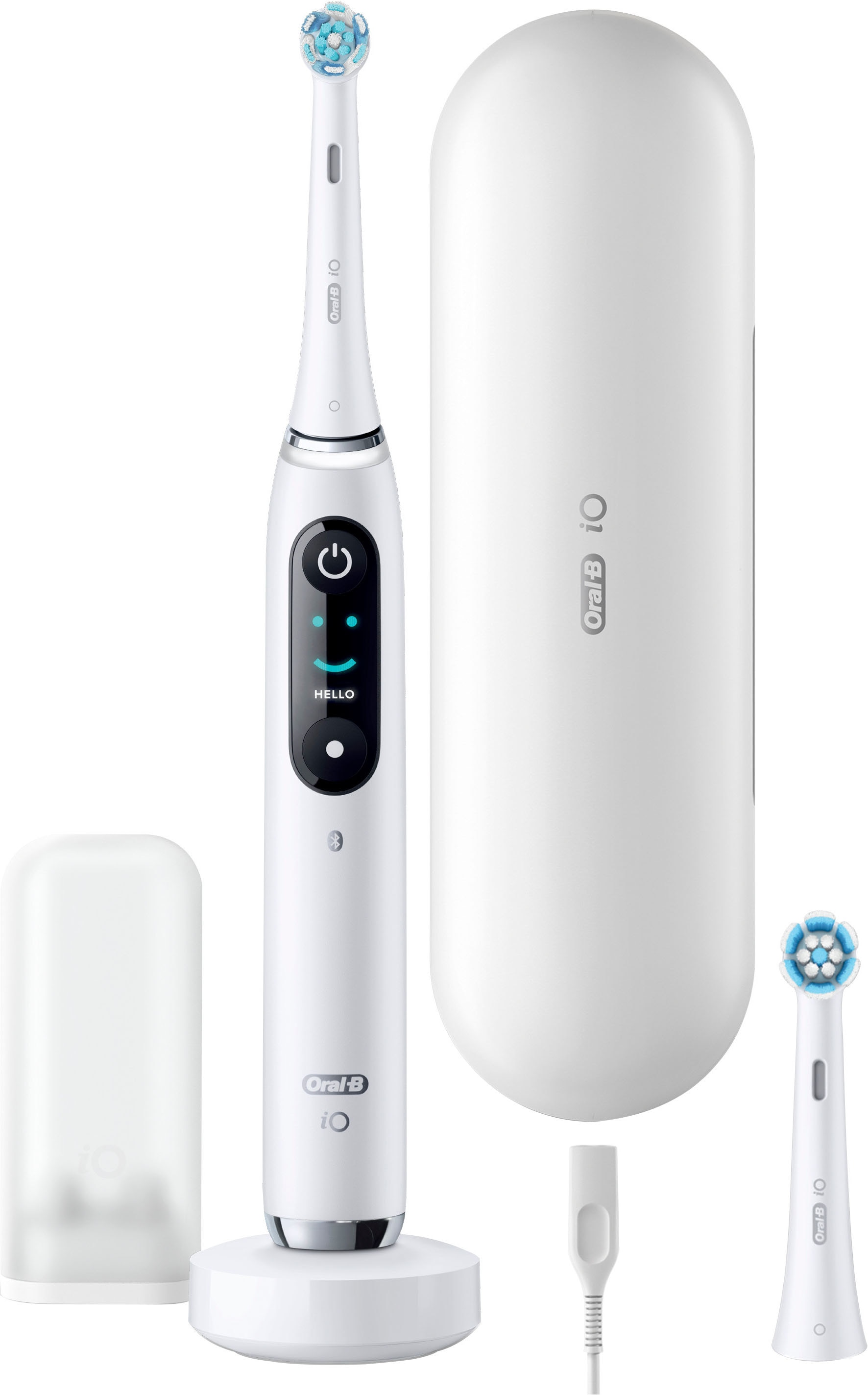 Oral-B Brosse à dents électrique »Oral-B iO Series 9« 2 cuis Aufsteckbürsten 7 modes de brossage pour soins dentaires, analyse 3D, écran couleur & étui de voyage avec charge