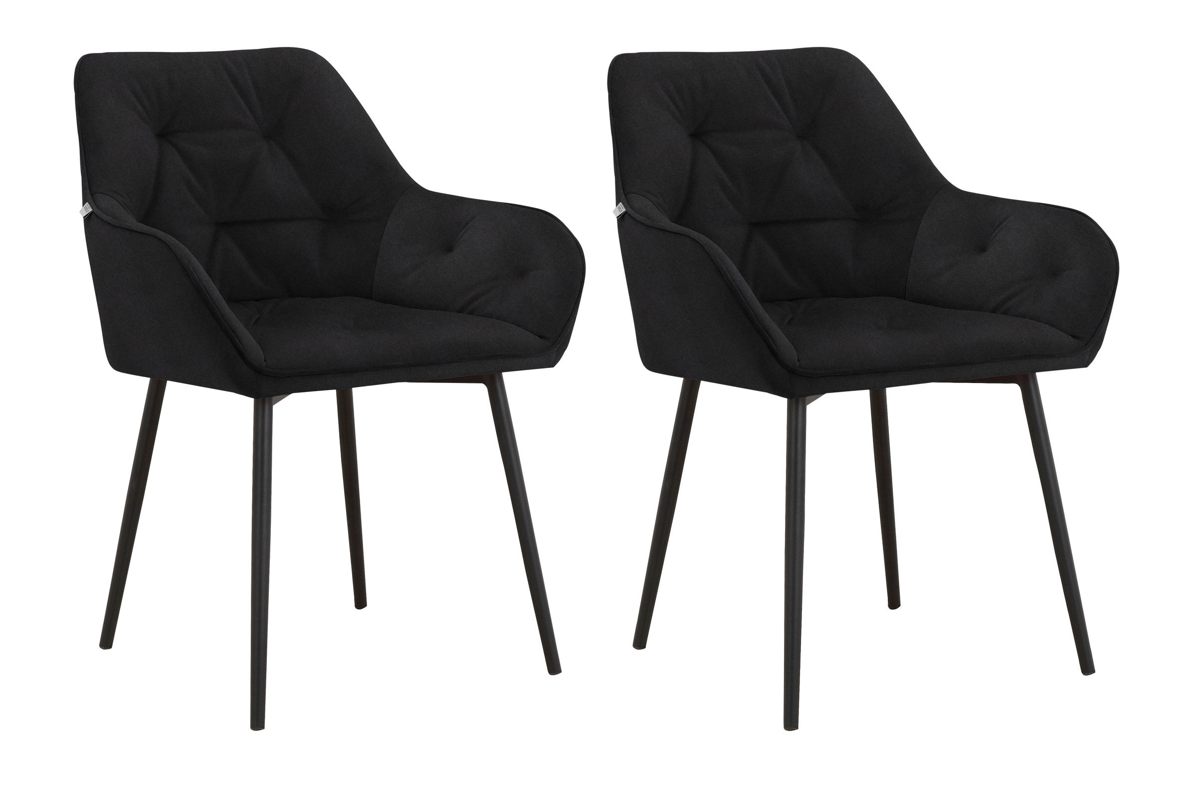 Image of andas Armlehnstuhl »Betty«, (Set), 2 St., Samtvelours, im 1er und 2er Set erhältlich, mit weichem Samtvelours Bezug, mit zwei unterschiedlichen Beinfarben schwarz und eichefarben auswählbar, Sitzhöhe 49 cm bei Ackermann Versand Schweiz