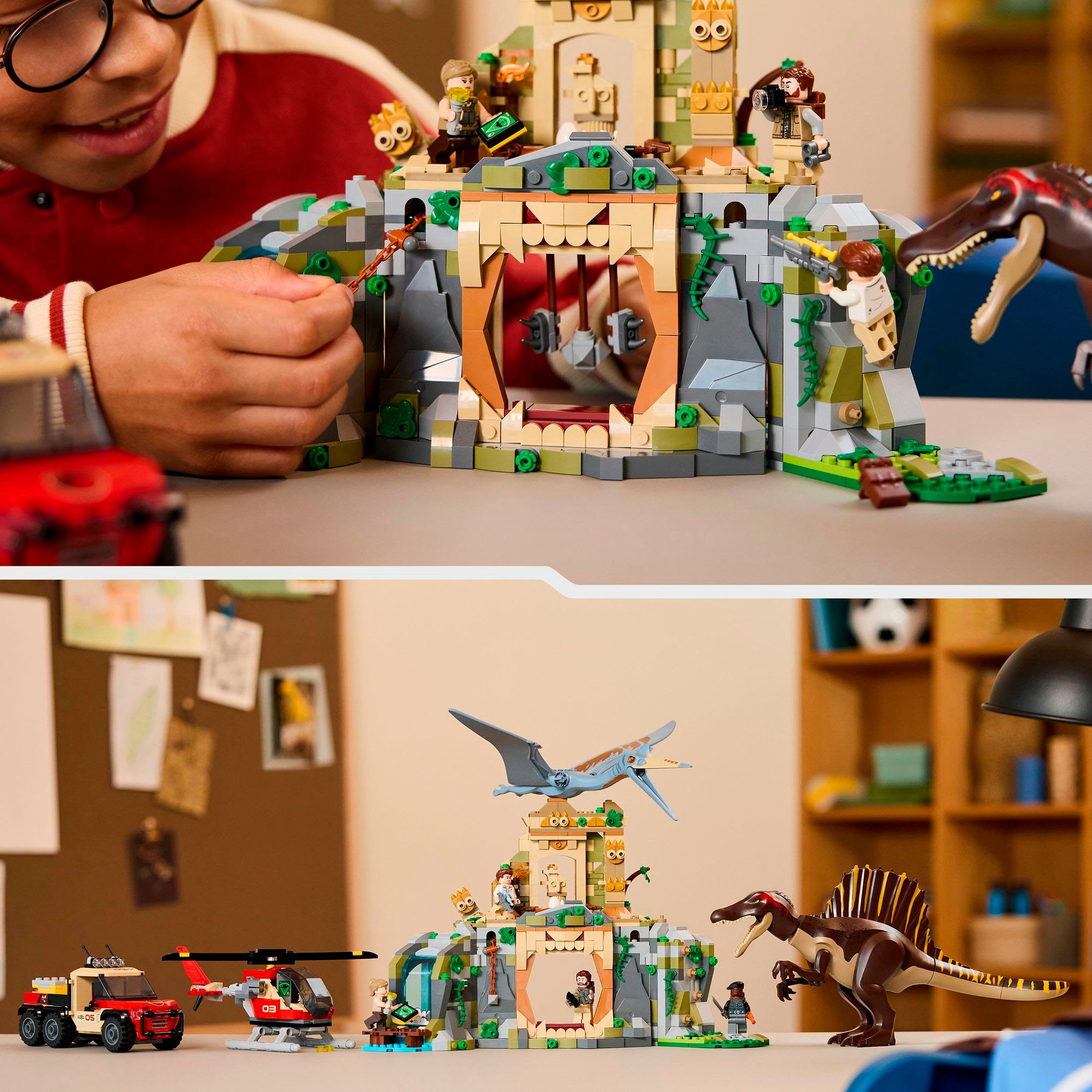 LEGO® Konstruktionsspielsteine »Spinosaurier & Quetzalcoatlus: Hubschrauber-Einsatz (76976)« , LEGO Jurassic World; Made in Europe