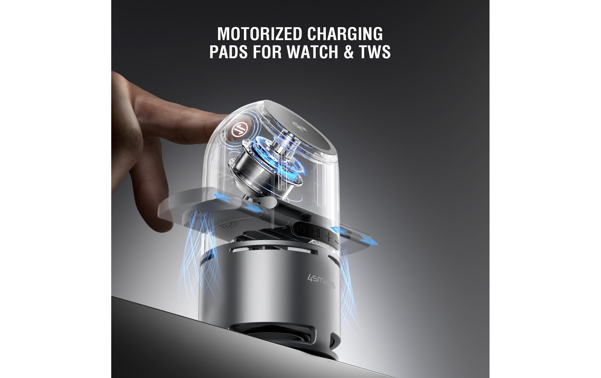 4smarts Wireless Charger »3-in-1 ChargeBot Sound«