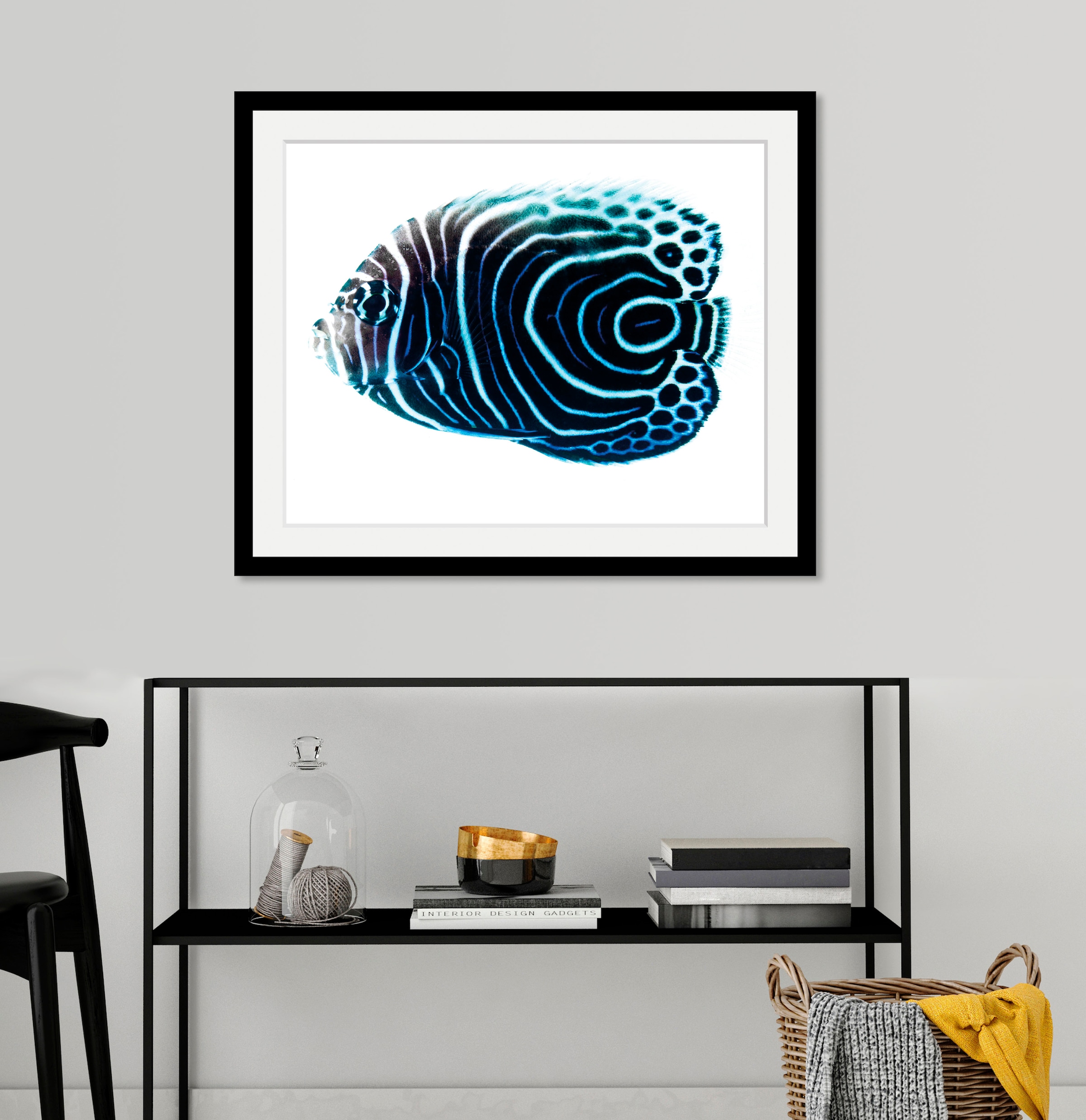 Image of queence Bild "Dory" Kunst Meer Wassertiere 1 Stk. tlg. HD Premium Poster-Druck inkl. Holzrahmen