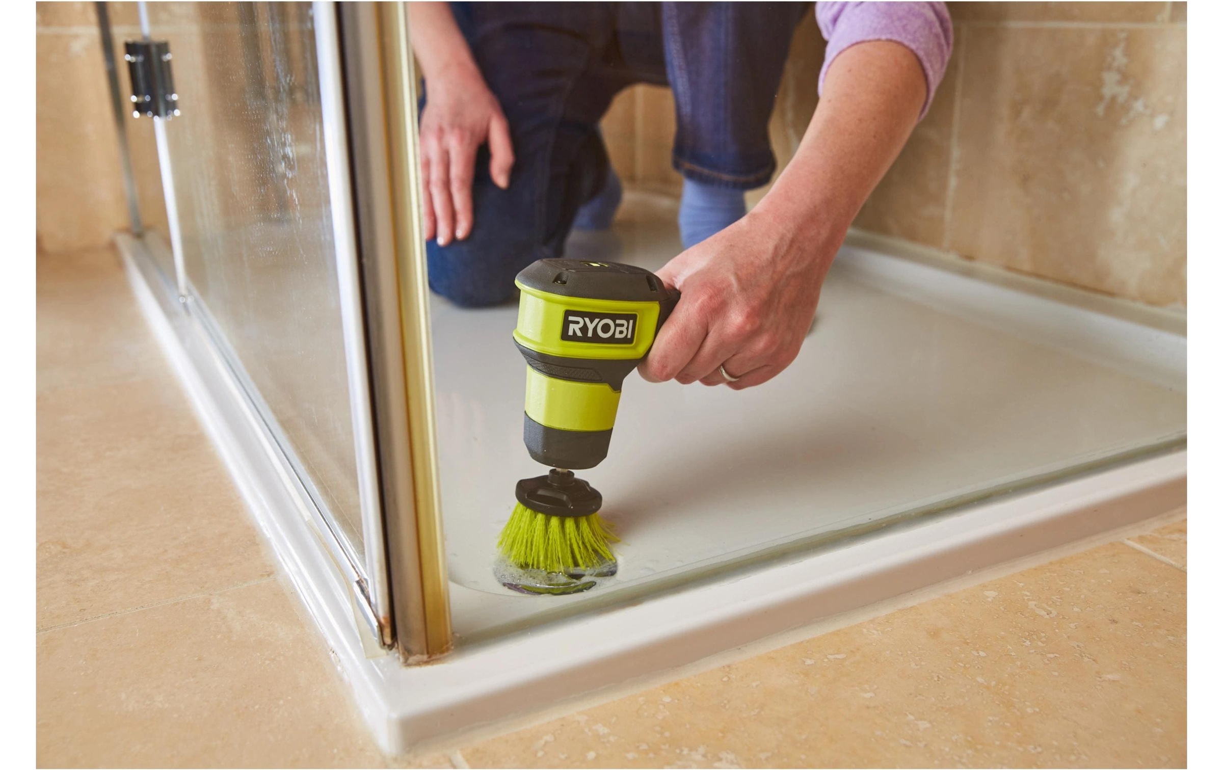 RYOBI Akku-Oberflächenbürste »RYOBI RSCR4« Kompaktes Akku-Scheuergerät mit rotierendem Bürstenkopf