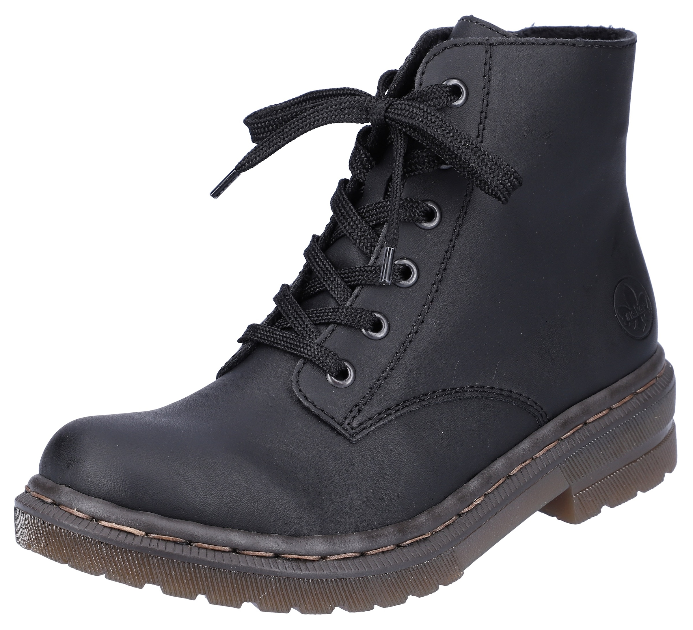 Image of Rieker Schnürboots, Schnürstiefelette, Blockabsatz, mit Logoprägung