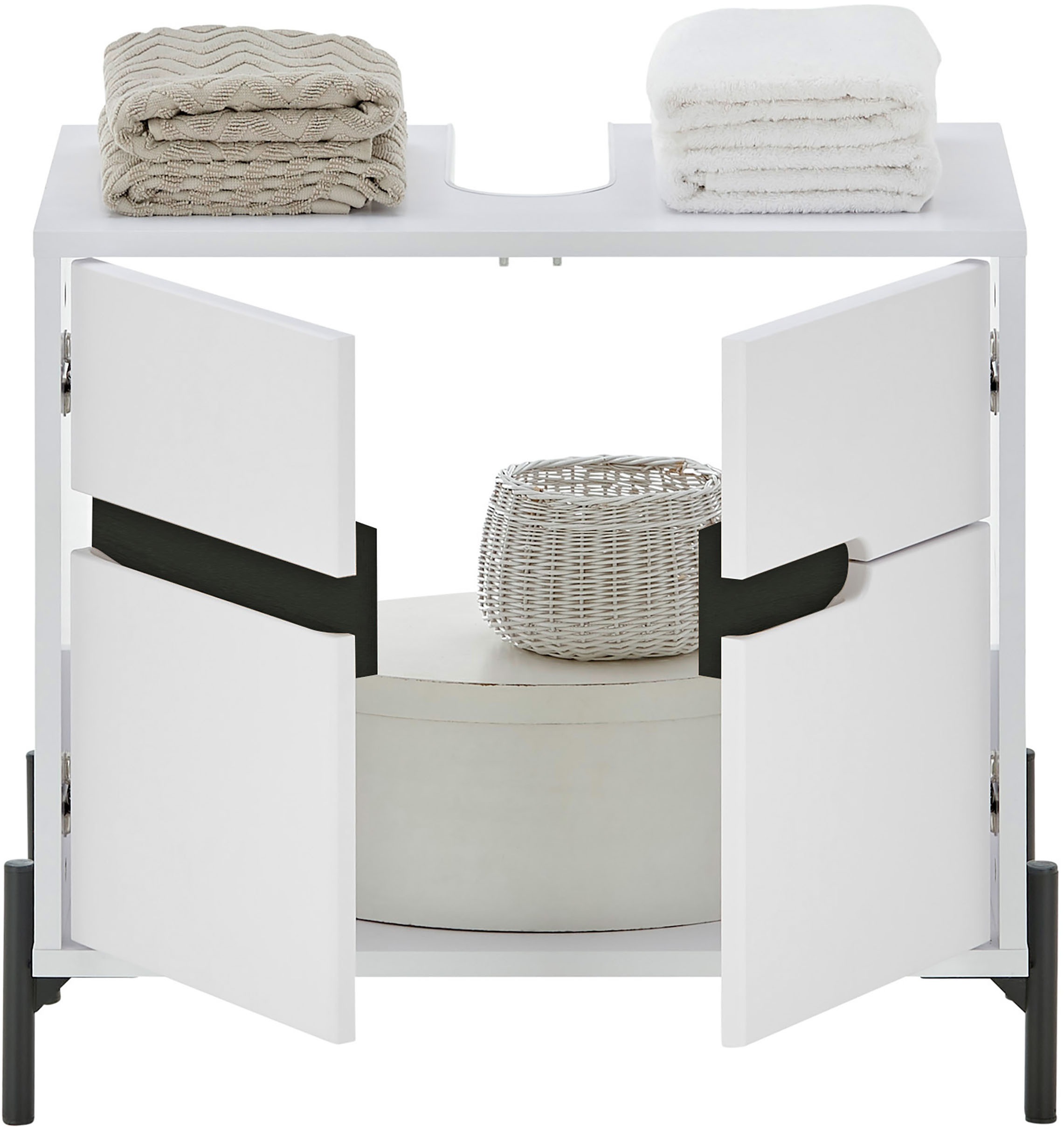 BASIC by Balculina Armoire sous lavabo »Avanto B/H/T 60x55x35 cm« 1 cuis tlg. Largeur 60cm, fermeture douce pour portes, FSC-Mix 70%