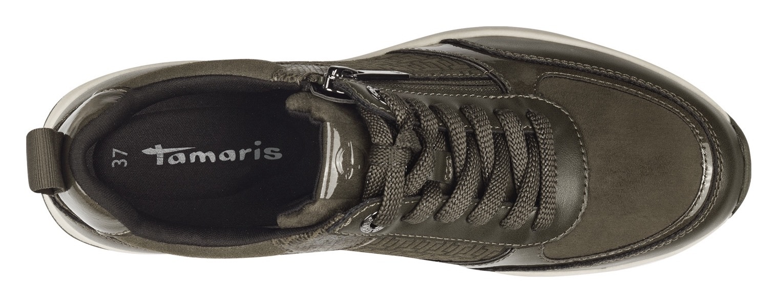 Tamaris Keilsneaker, Freizeitschuh, Halbschuh, Schnürschuh mit Aussenreissverschluss
