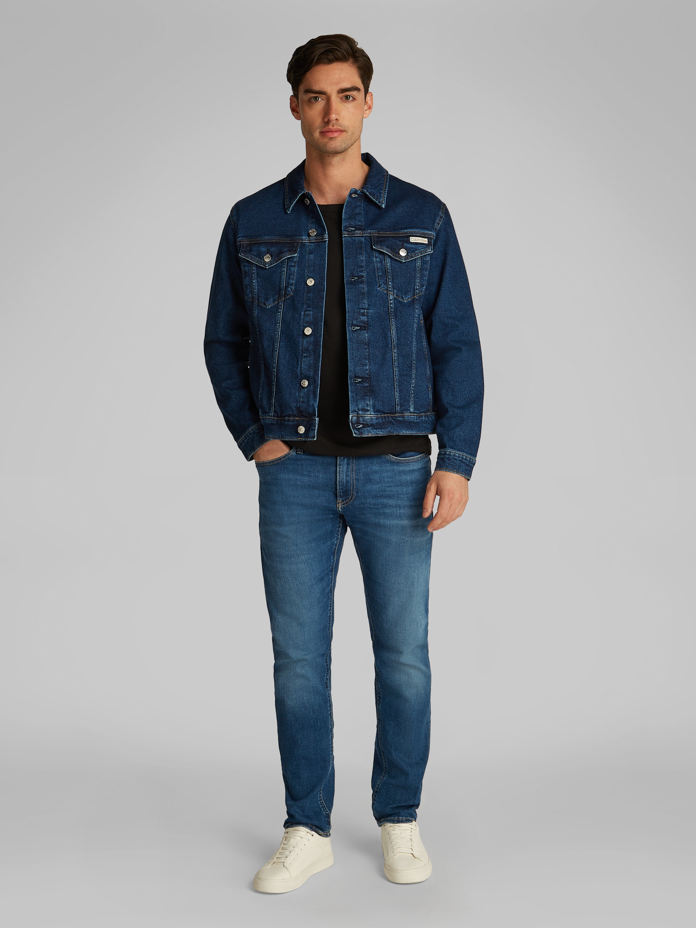 Calvin Klein Jeans Jeansjacke »SLIM DENIM JACKET«, Brusttaschen, Logodruck