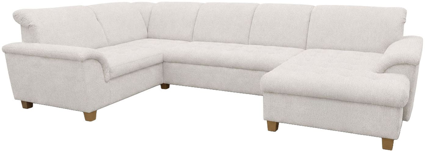 GOODproduct Wohnlandschaft »Egedal 352 x 214 cm, auch mit Schlaffunktion & Bettkasten, Holzfüsse« Kopfteile verstellbar, U-Form, aus pflegeleichtem Lu x us-Microfaser