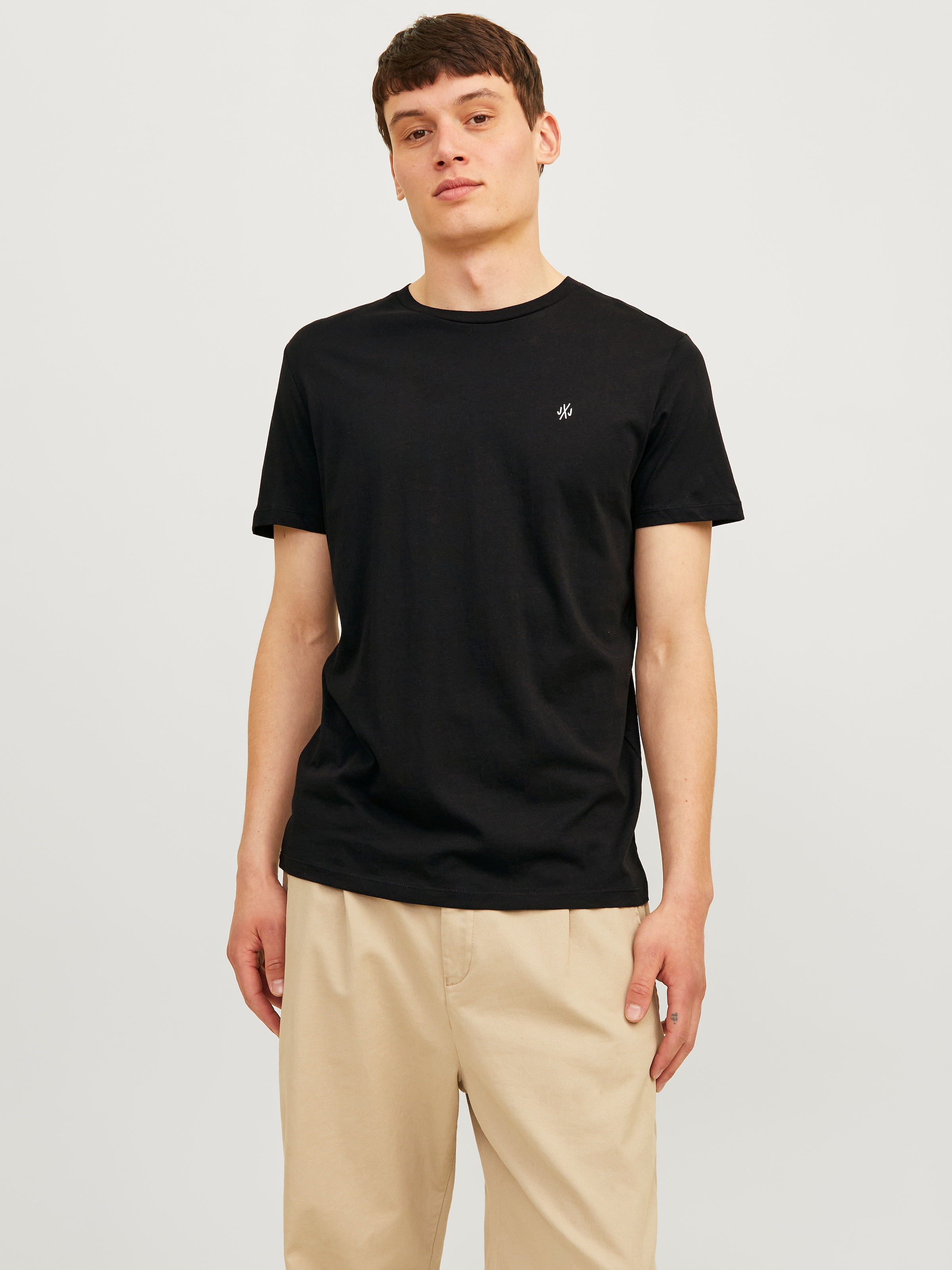 Jack & Jones Shirt à col rond »JORJXJ im 5er Pack mit Rundhals und angenehmem Tragegefühl«, 5 cuis unifarben, modisch, regular fit, Baumwolle, Rundhals
