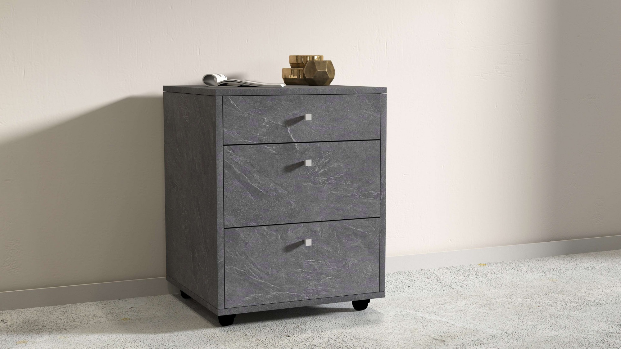 Home affaire Rollcontainer "ESSE" 1 Stk. tlg. mit 3 Schubladen, Schreibtischcontainer, Höhe 61 cm