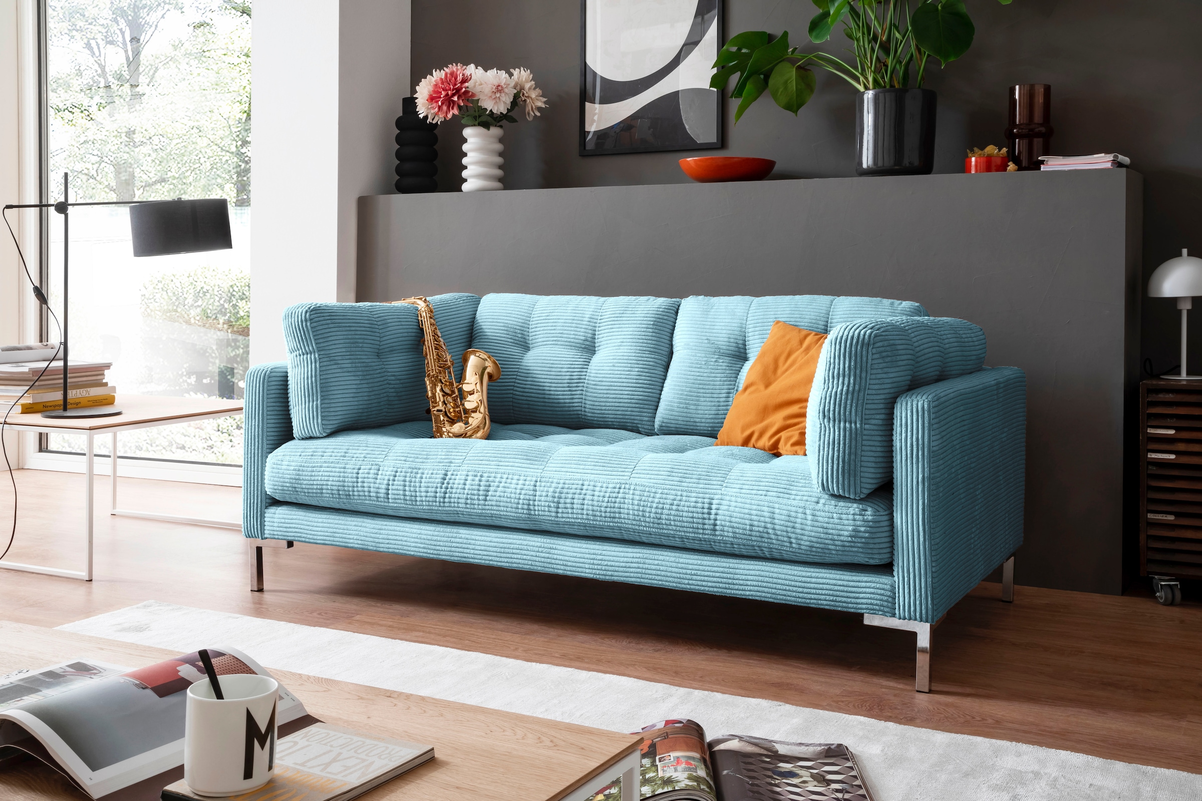 Trends by HG 2-Sitzer »Landau«, in Cord-Stoff mit Metallfuss