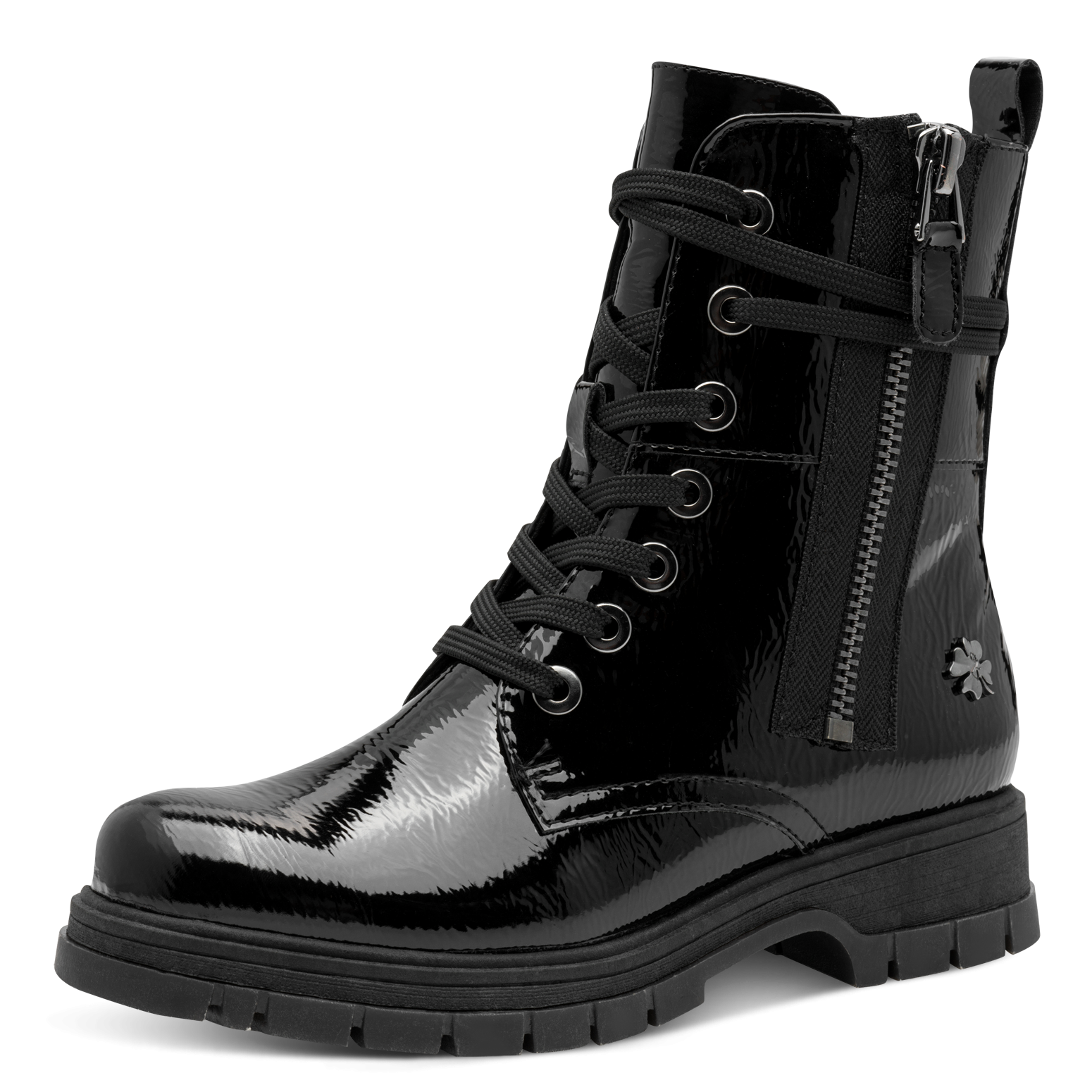 Image of MARCO TOZZI by GMK Schnürboots Blockabsatz, Schnürboots mit Zierreissverschluss