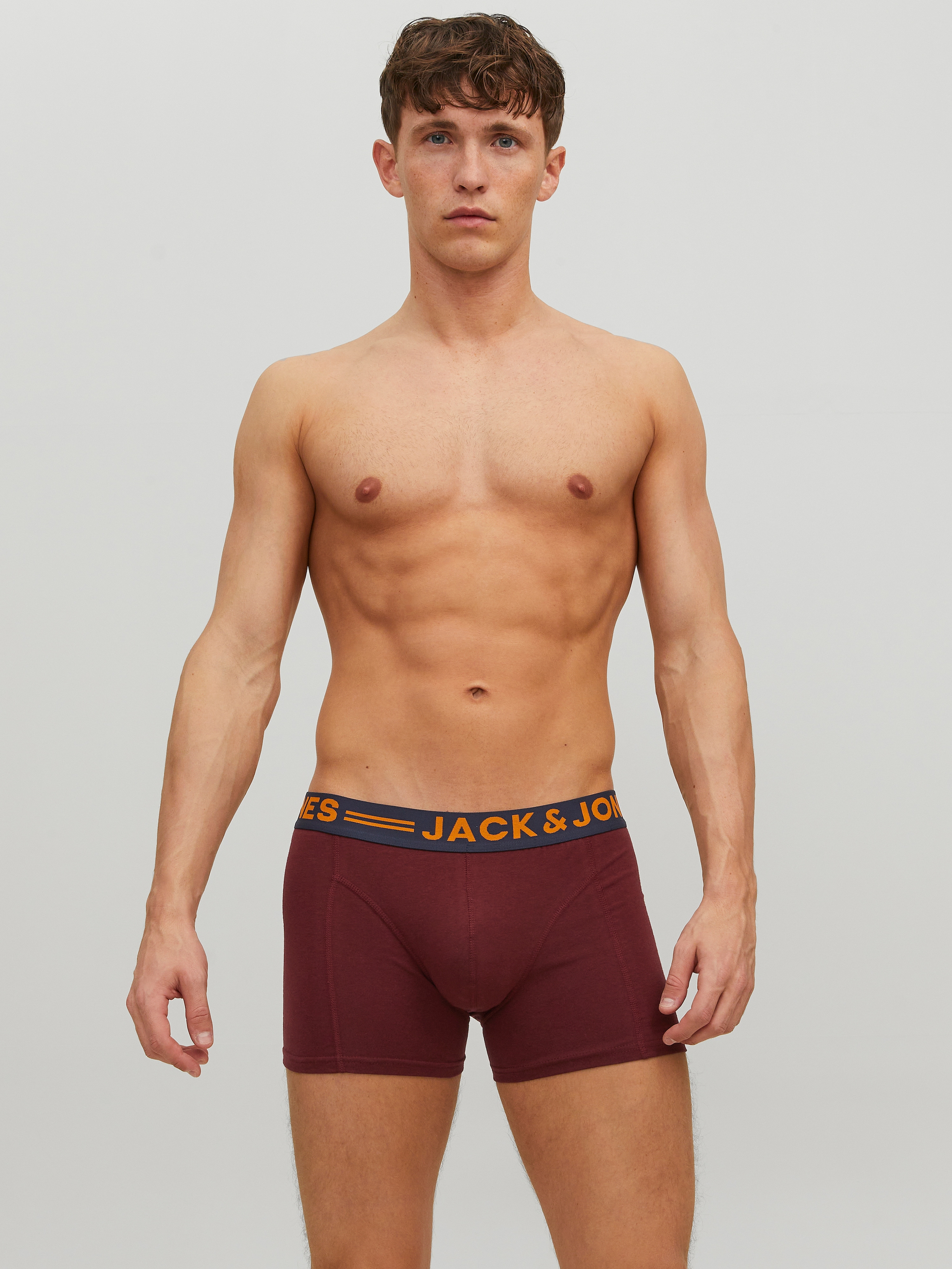 Jack & Jones Tronc »JACLICHFIELD TRUNKS 3 PACK NOOS« Paquet, 3 cuis mélange de coton, ceinture élastique