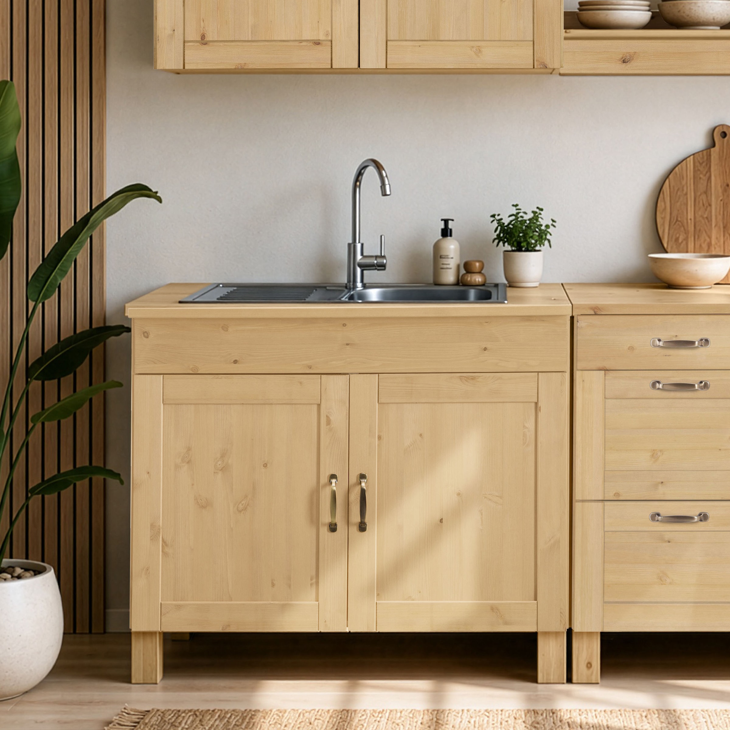 Home affaire Meuble évier »Alby« Largeur 100 cm, 1 compartiment