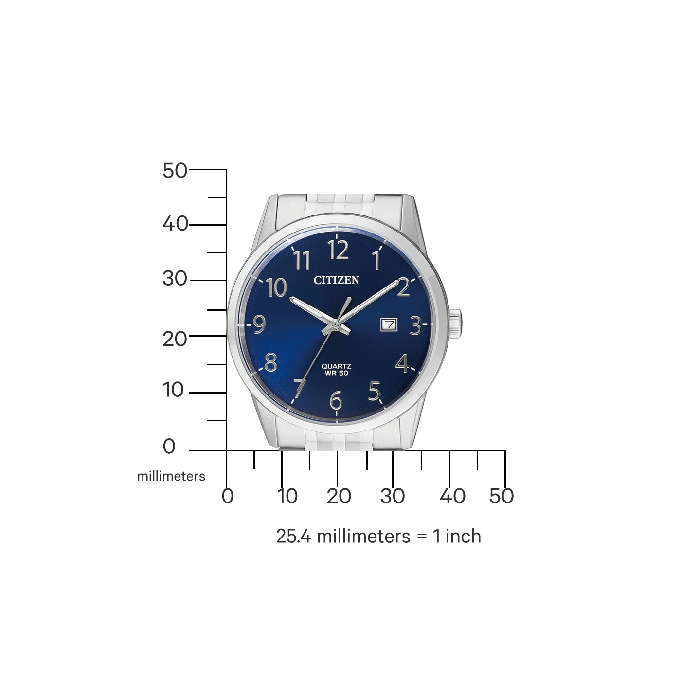 Citizen Quarzuhr Armbanduhr, Herrenuhr, Damenuhr, Edelstahlarmband, Datum