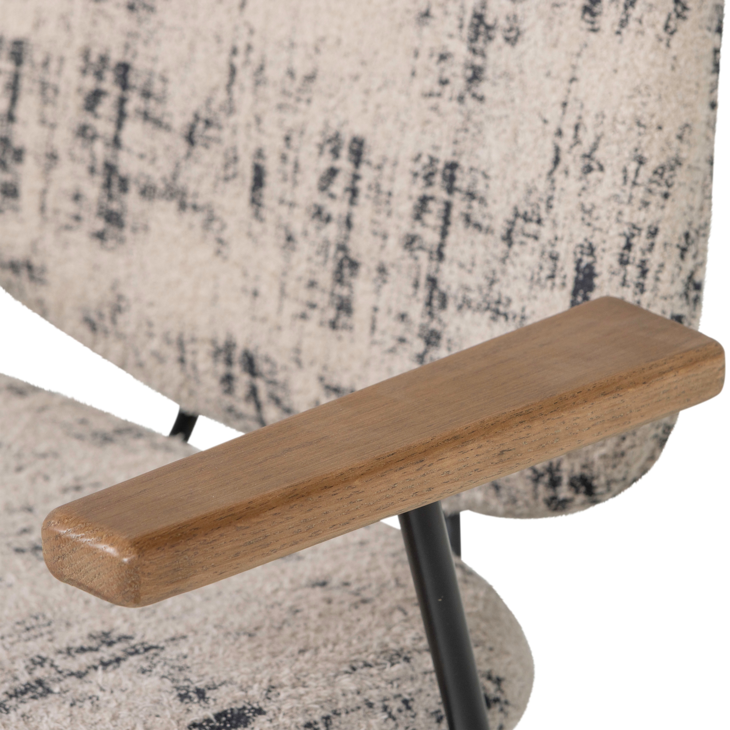 WOOOD Loungesessel »Aure mit Olly-Gewebtem Bezug und Armlehnen B 69 x T 64 x H 69 cm« Sehr hohe Verschleissfestigkeit, Tragkraft 120 kg unregelmässiges muster