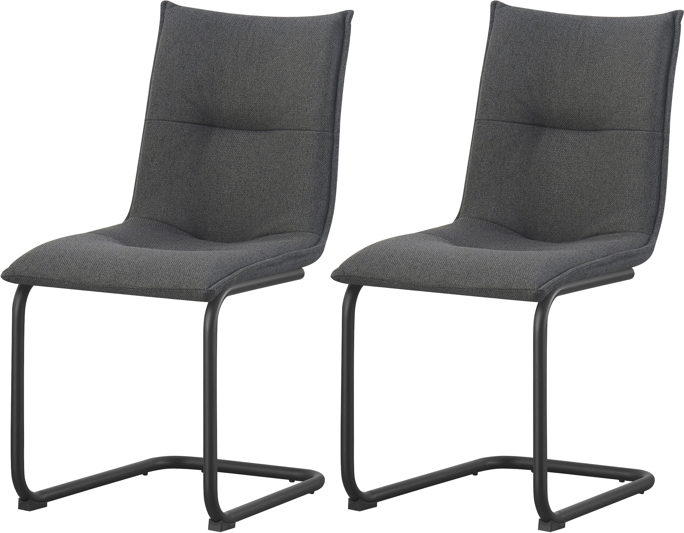 Home affaire Chaise de salle à manger »SARNIA, 2er Set, mit Metallgestell in matt schwarz« (Set) 2 cuisin verschiedenen Farben, Belsatbarkeit pro Stuhl 120 kg, Velour Stoff