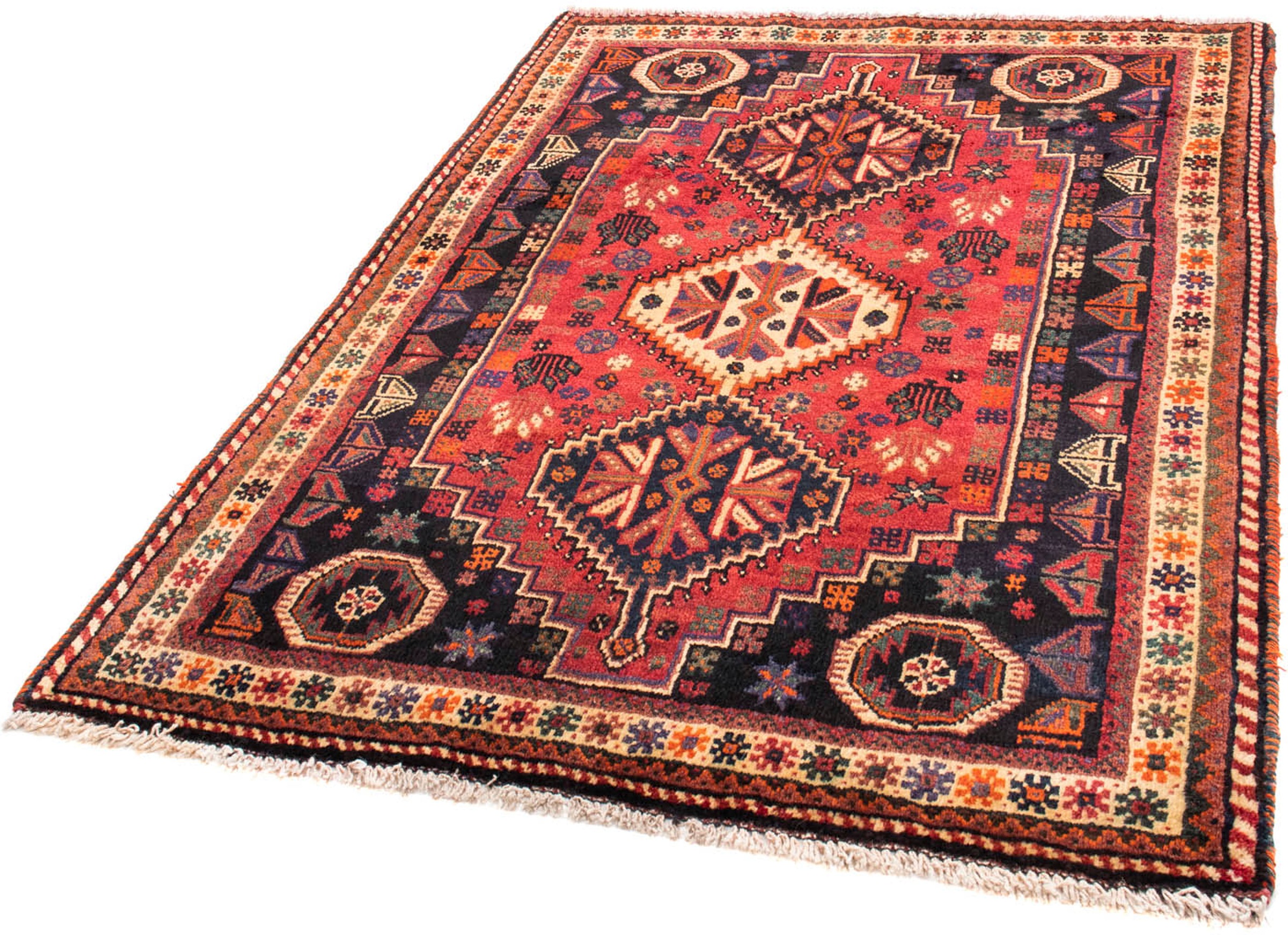 Image of morgenland Orientteppich »Perser - Nomadic - 163 x 118 cm - dunkelrot«, rechteckig, 10 mm Höhe, Wohnzimmer, Handgeknüpft, Einzelstück mit Zertifikat bei Ackermann Versand Schweiz