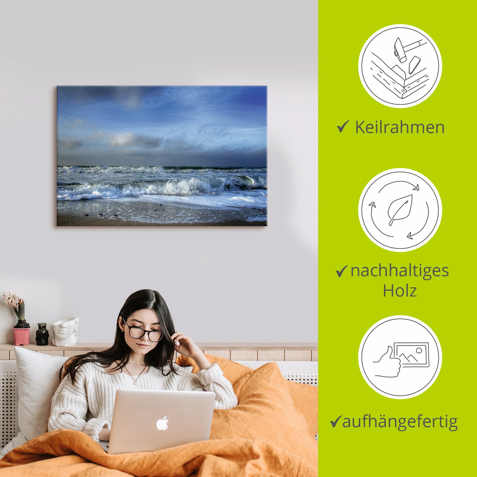 Artland Wandbild »Ostsee«, Strand, (1 St.), als Leinwandbild, Poster in verschied. Grössen