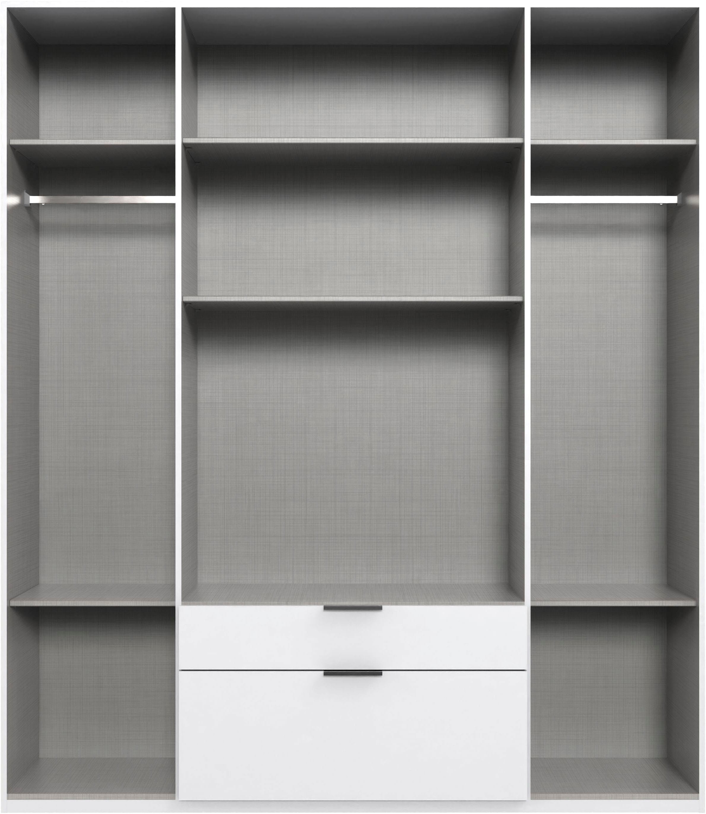 Wimex Kleiderschrank »Mugano, in vielen Breiten, 208 oder 236cm hoch, Made in Germany«, (mit langen oder kurzen Griffen aus Metall), wahlweise mit oder ohne Spiegel, mit Schubladen