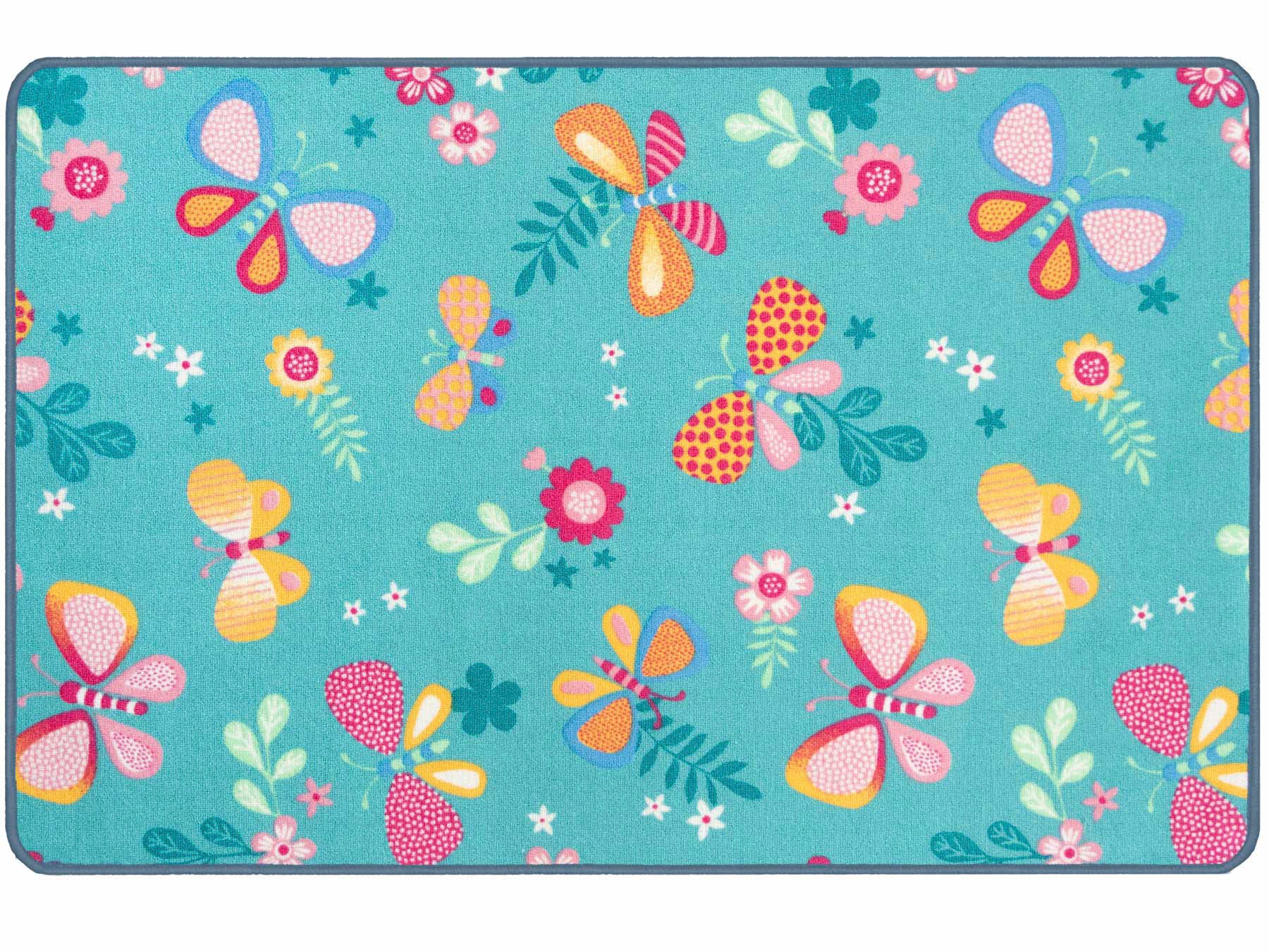 Image of Primaflor-Ideen in Textil Kinderteppich "PAPILLON, Made in Belgium" rechteckig 6,5 mm Höhe Motiv Schmetterlinge, Kinderzimmer