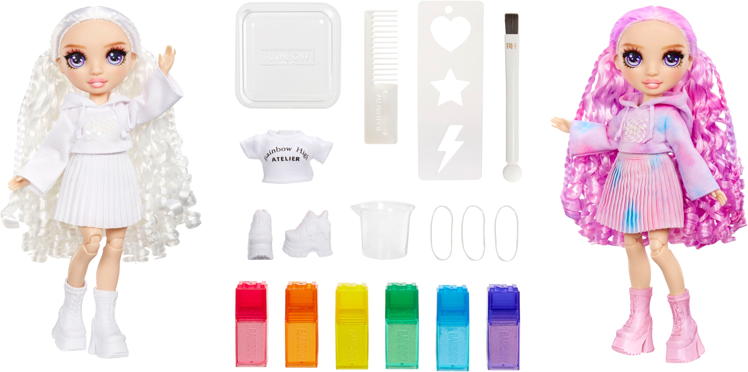 RAINBOW HIGH Poupée à habiller »Rainbow High WaterColor & Create NEW Theme Dolls - purple eyes«