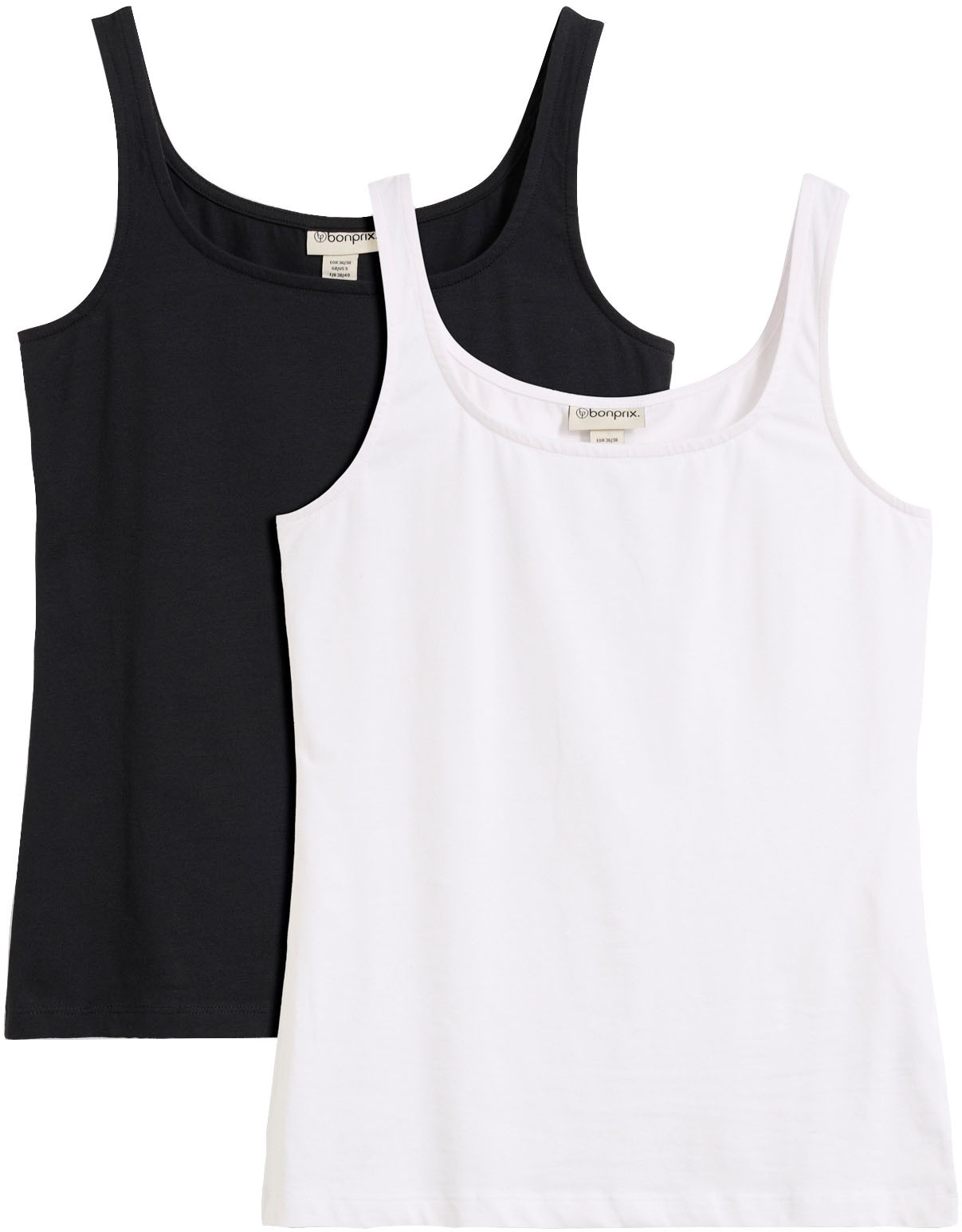 bonprix Tanktop Packung, 2 tlg. taillierte Passform, mit Carré-Ausschnitt
