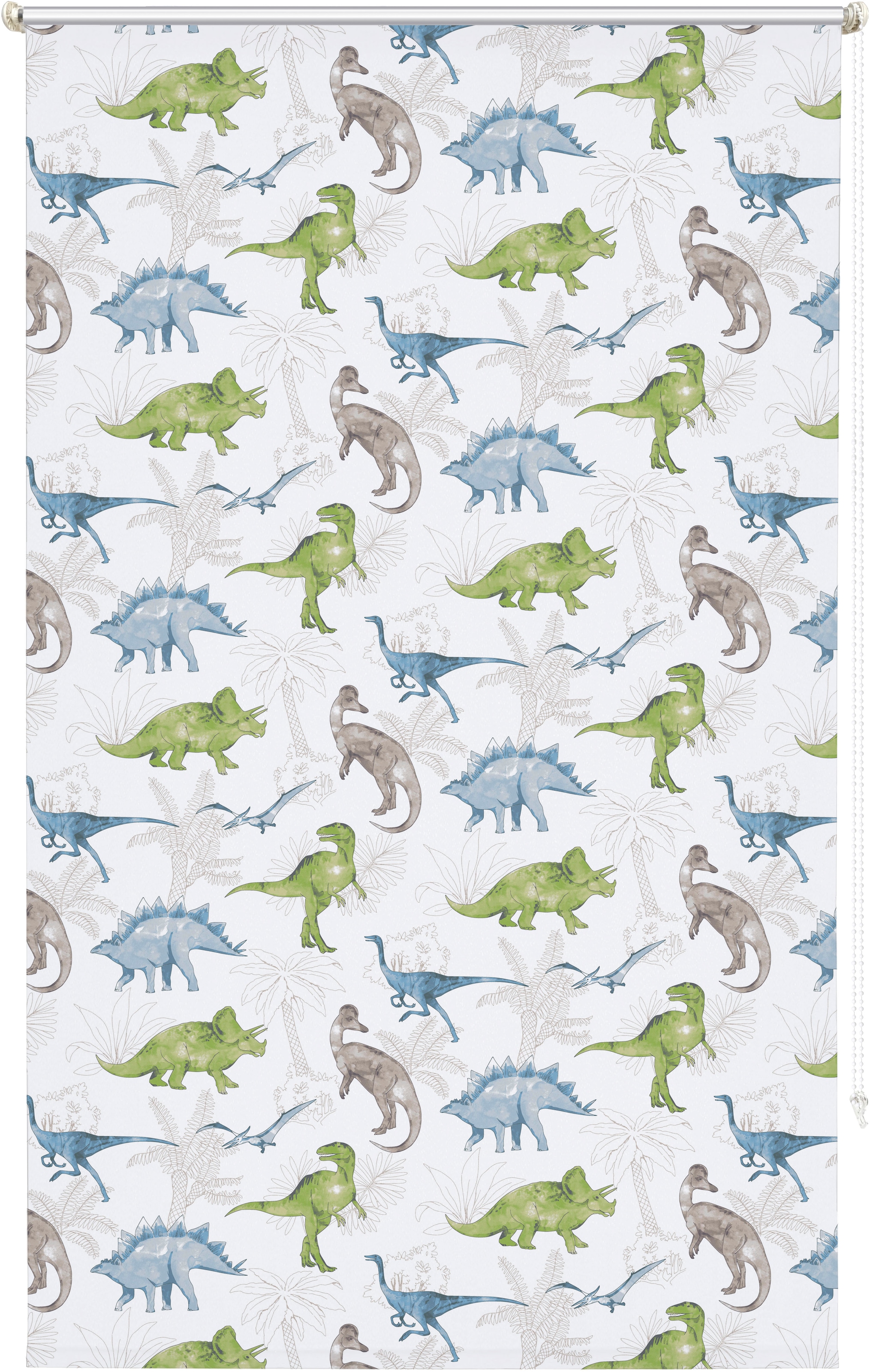 Lüttenhütt Store à enrouleur »DINO« verdunkelnd ohne Bohren freihängend Fixmass, Klemmfix, DINO, Kinderrollo -NEUHEIT!