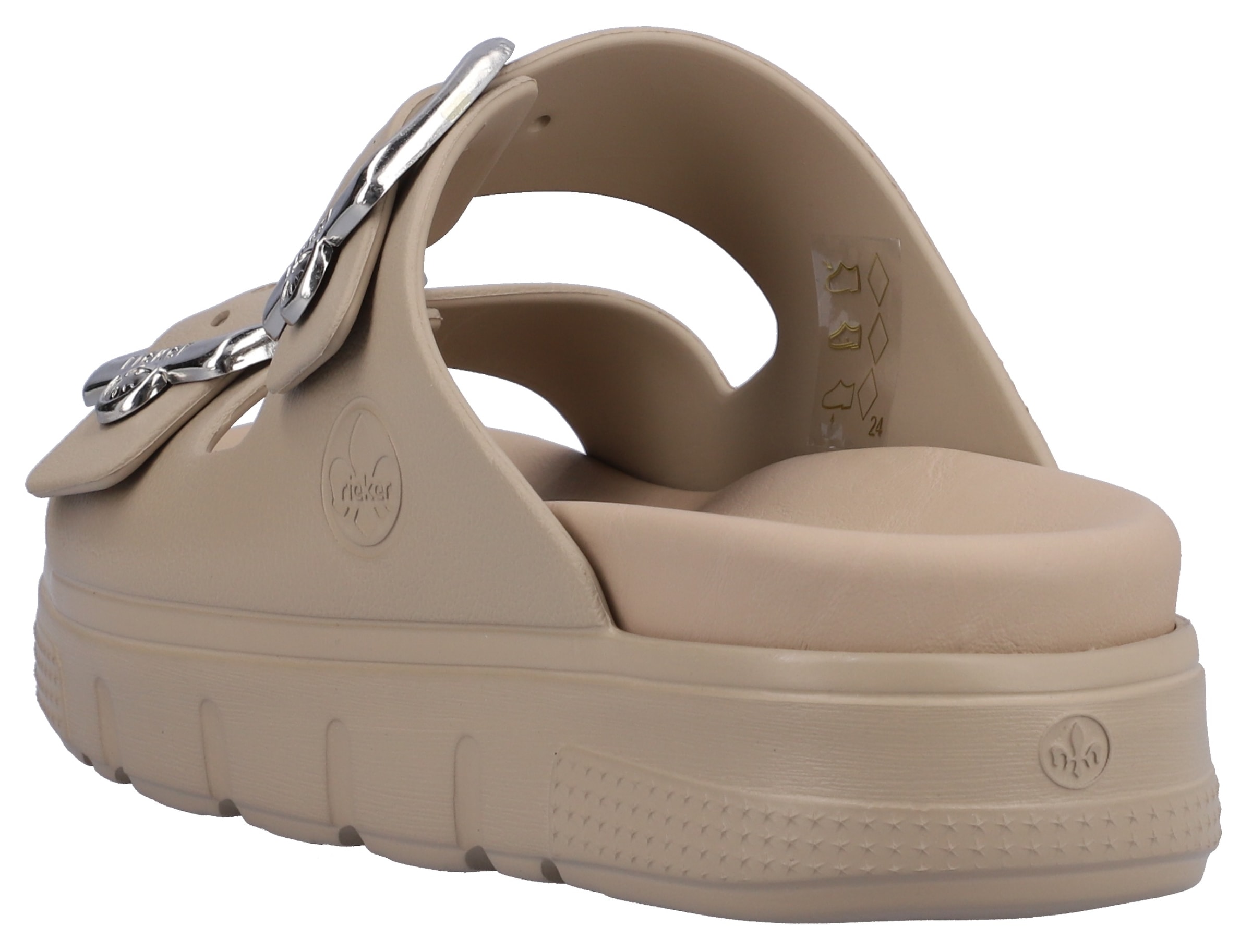 Rieker Pantolette, Plateau, Sommerschuh, Schlappen in Weite G (=weit)