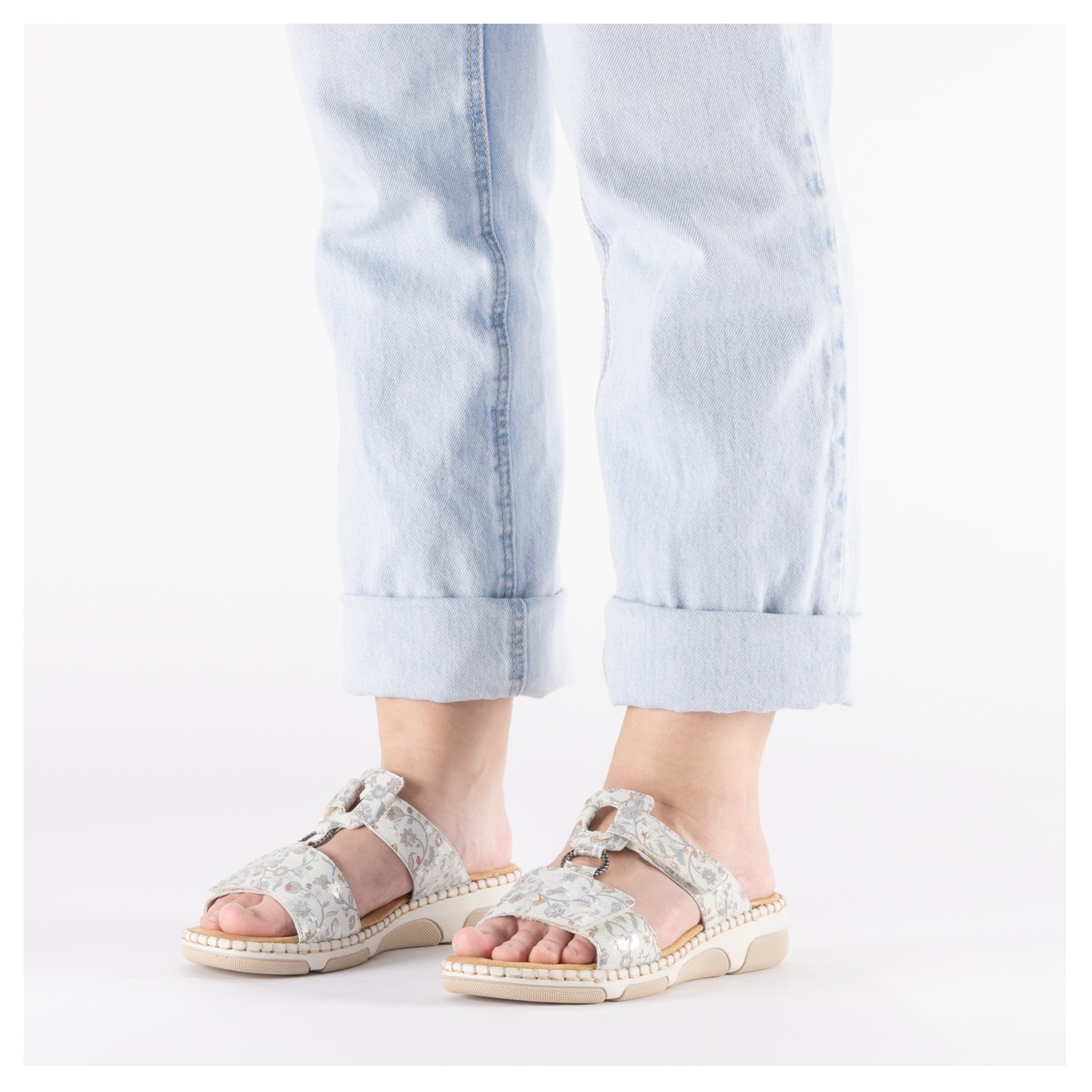 Rieker Pantolette  chaussure d'été, chaussure de vacances, chaussure de plage avec motif floral