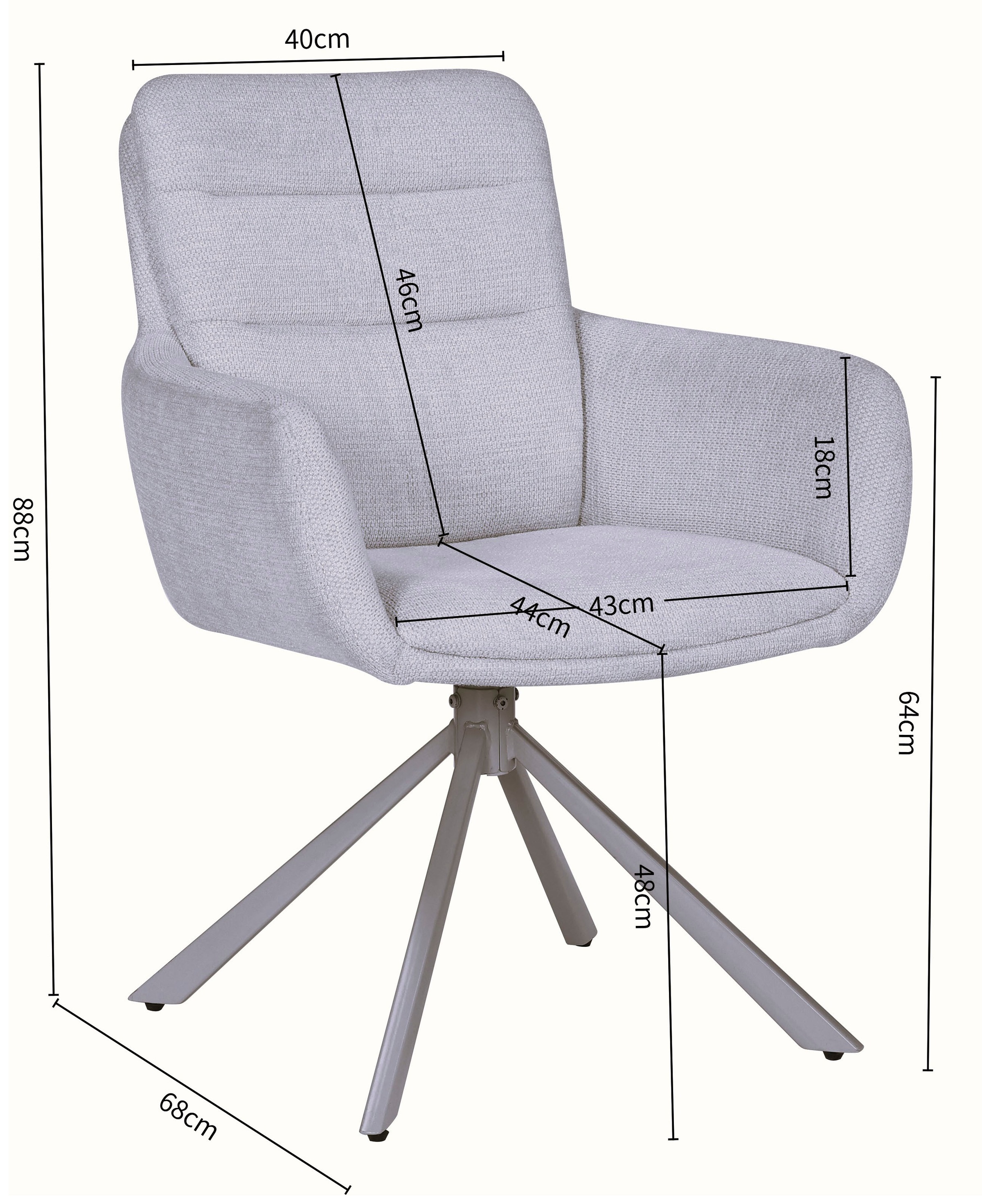 GOODproduct Esszimmerstuhl »Asly« () 1 Stk.mit hochwertigem Webstoff, Holzgestell und 360°-Funktion