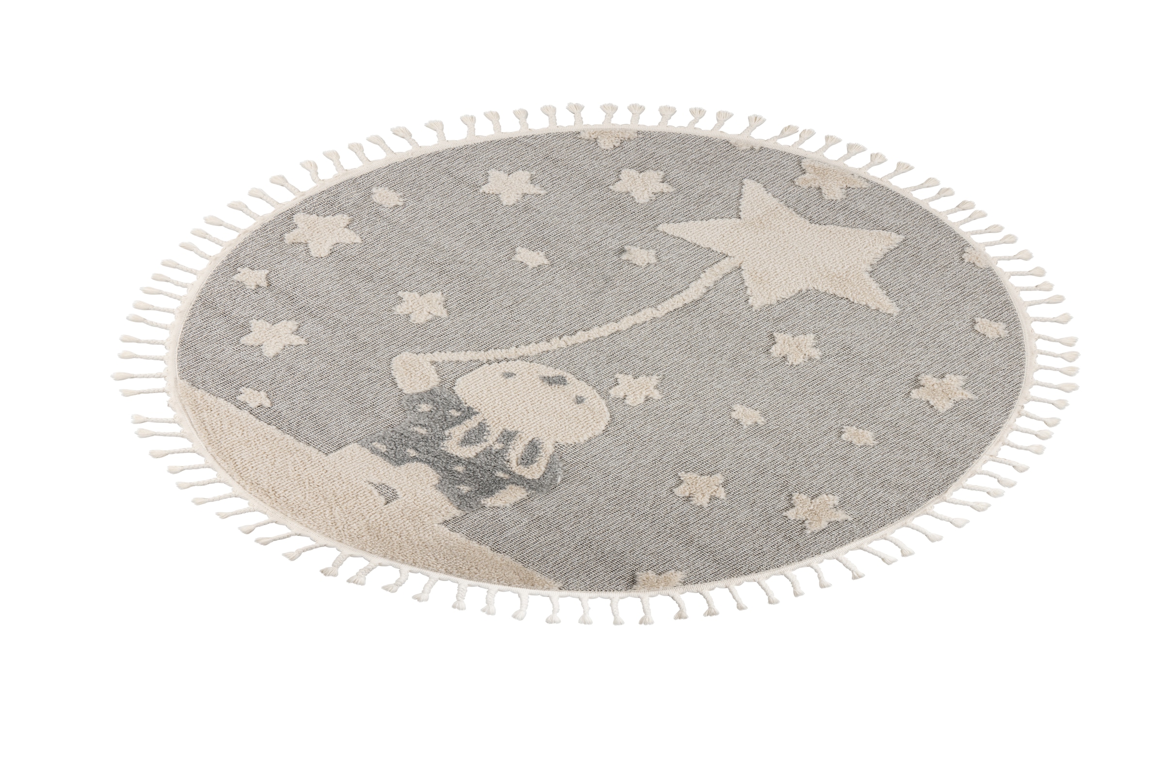 Obsession »My Fano 393« Rond 11 mm Höhe Motif lapin & étoiles, avec franges, aussi en rond,