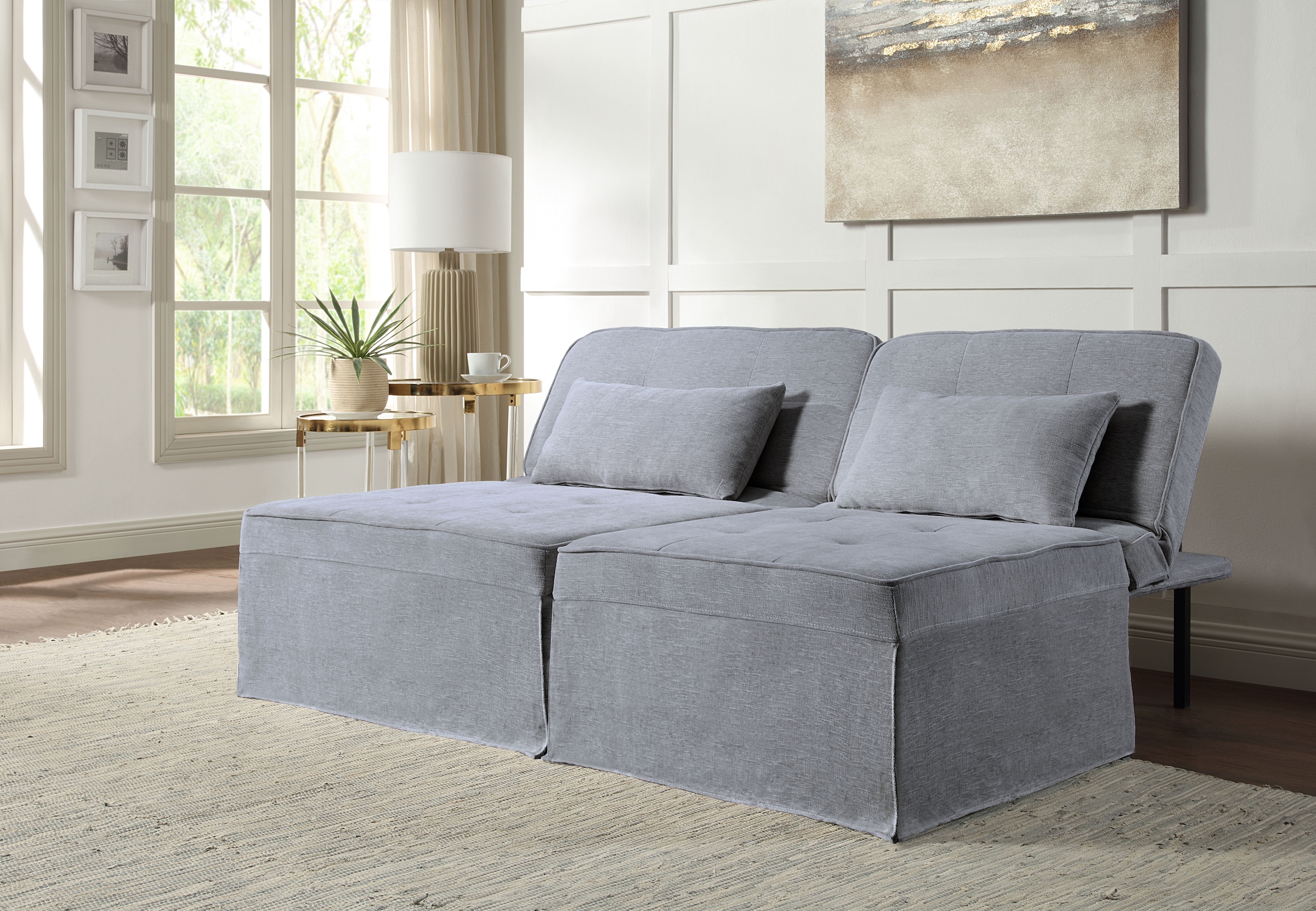 ATLANTIC home collection Schlafsofa Finn, wandelbar zum Loungesessel, Relaxliege und Gästebett, inkl. Kissen