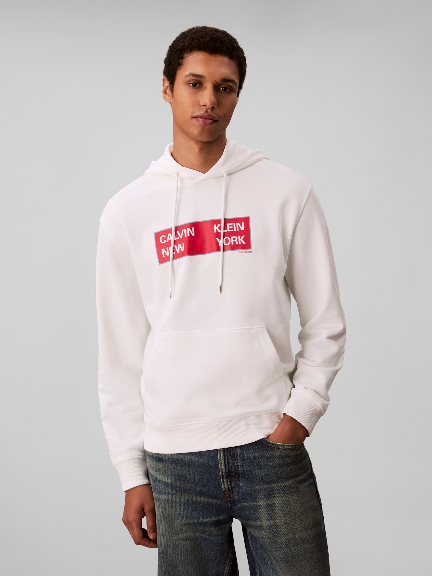 Image of Calvin Klein Jeans Kapuzensweatshirt "LS EU 350TERRY CKNY BOX GRAPHIC", Mit Rundhalsausschnitt, regular fit