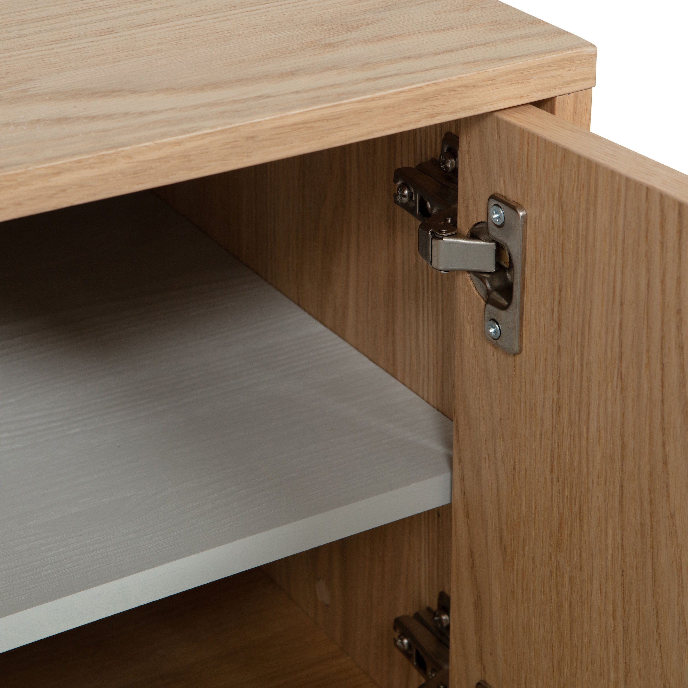 WOOOD Sideboard »Modulair mit Druckmechanismus und Eichenfurnier B 77 x T 40 x H 44 cm« Tragkraft 15 kg pro Einlegeboden, einfach zu montieren