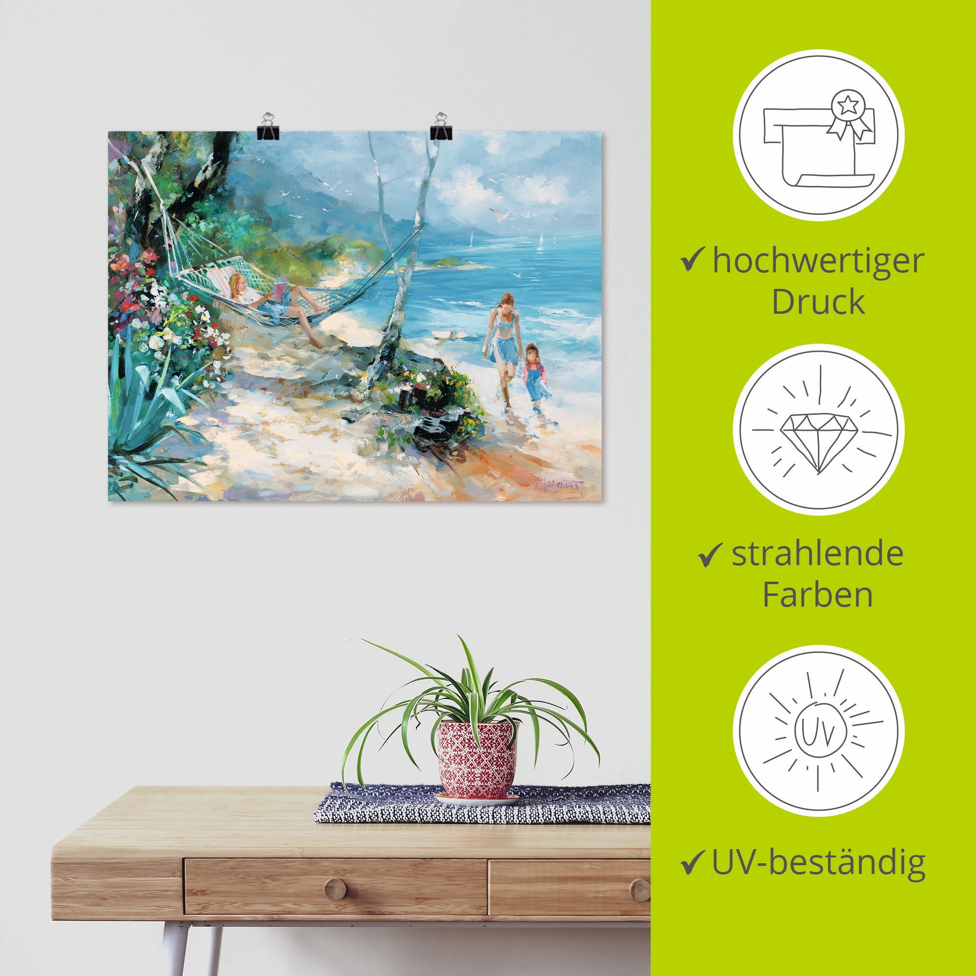 Artland Poster »Gelassenheit« Strand 1 Stk. tlg. ohne Rahmen