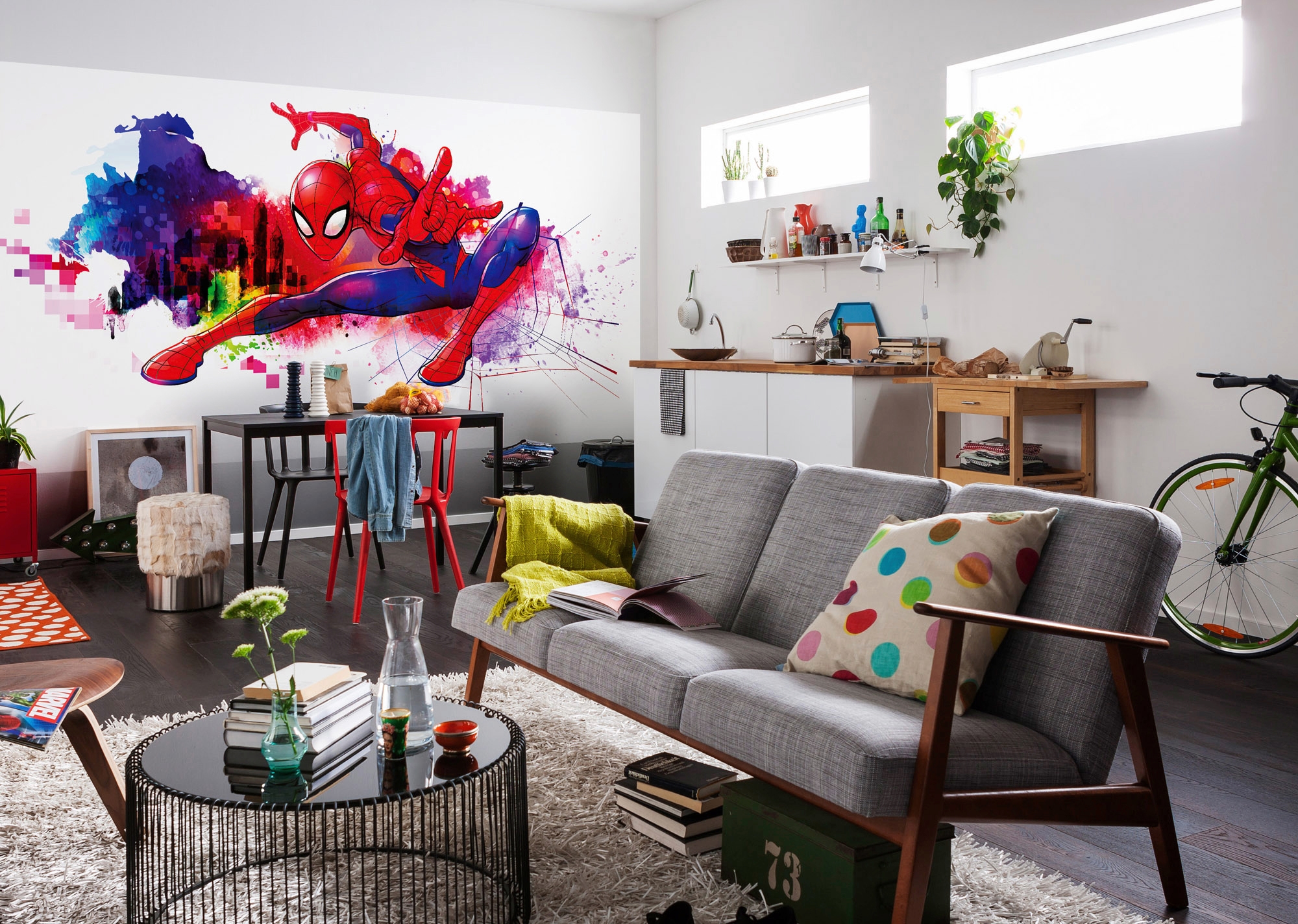 Komar Vliestapete »Digitaldruck Vlies - Spider-Man Graffiti Art - Grösse 300 x 150 cm«, bedruckt, Kinderzimmer