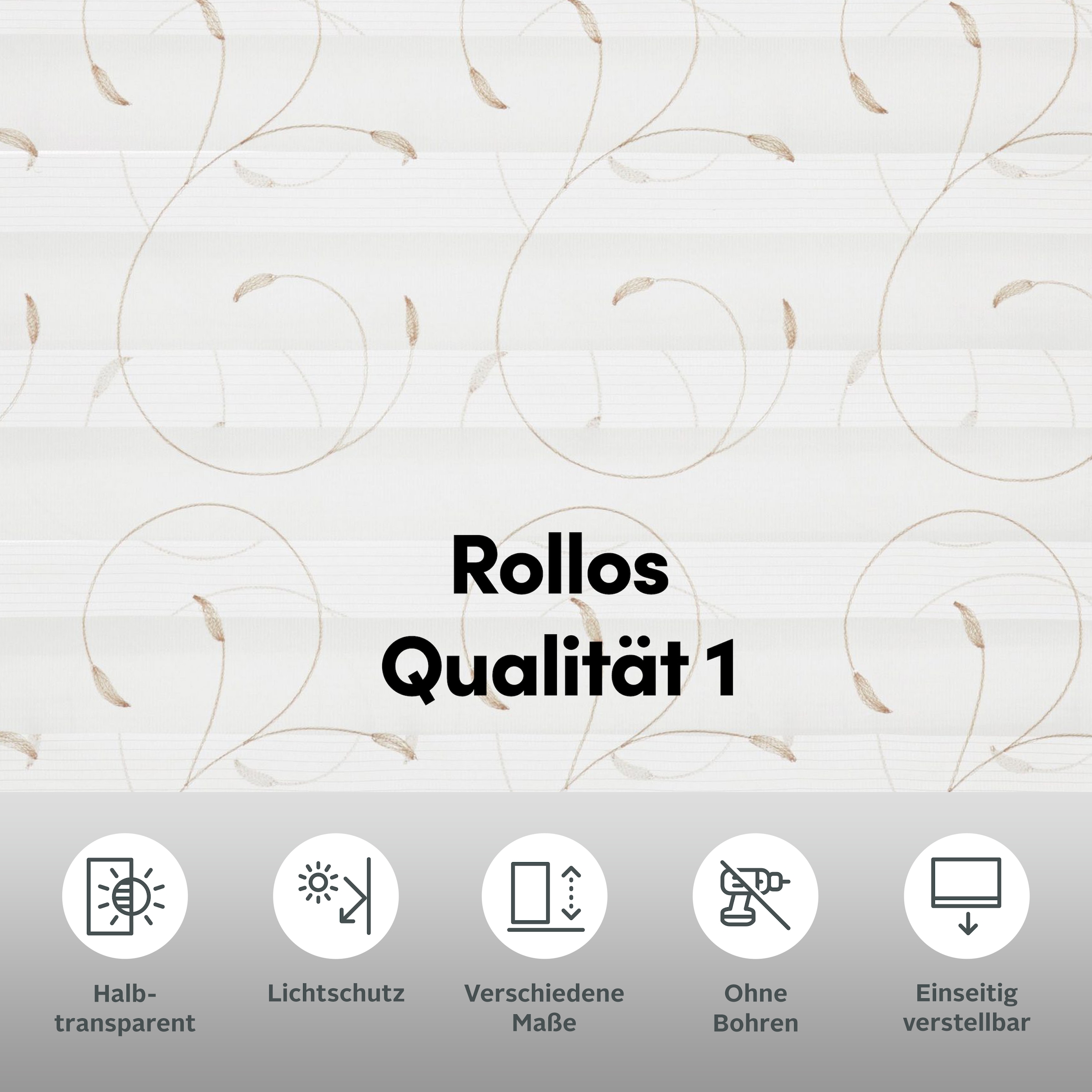 GOODproduct Store à enrouleur »VALLERIIE« protection contre la lumière protection visuelle Aucun perçage requis suspendu librement store tendance avec surface structurée – moderne - NOUVEAUTÉ !