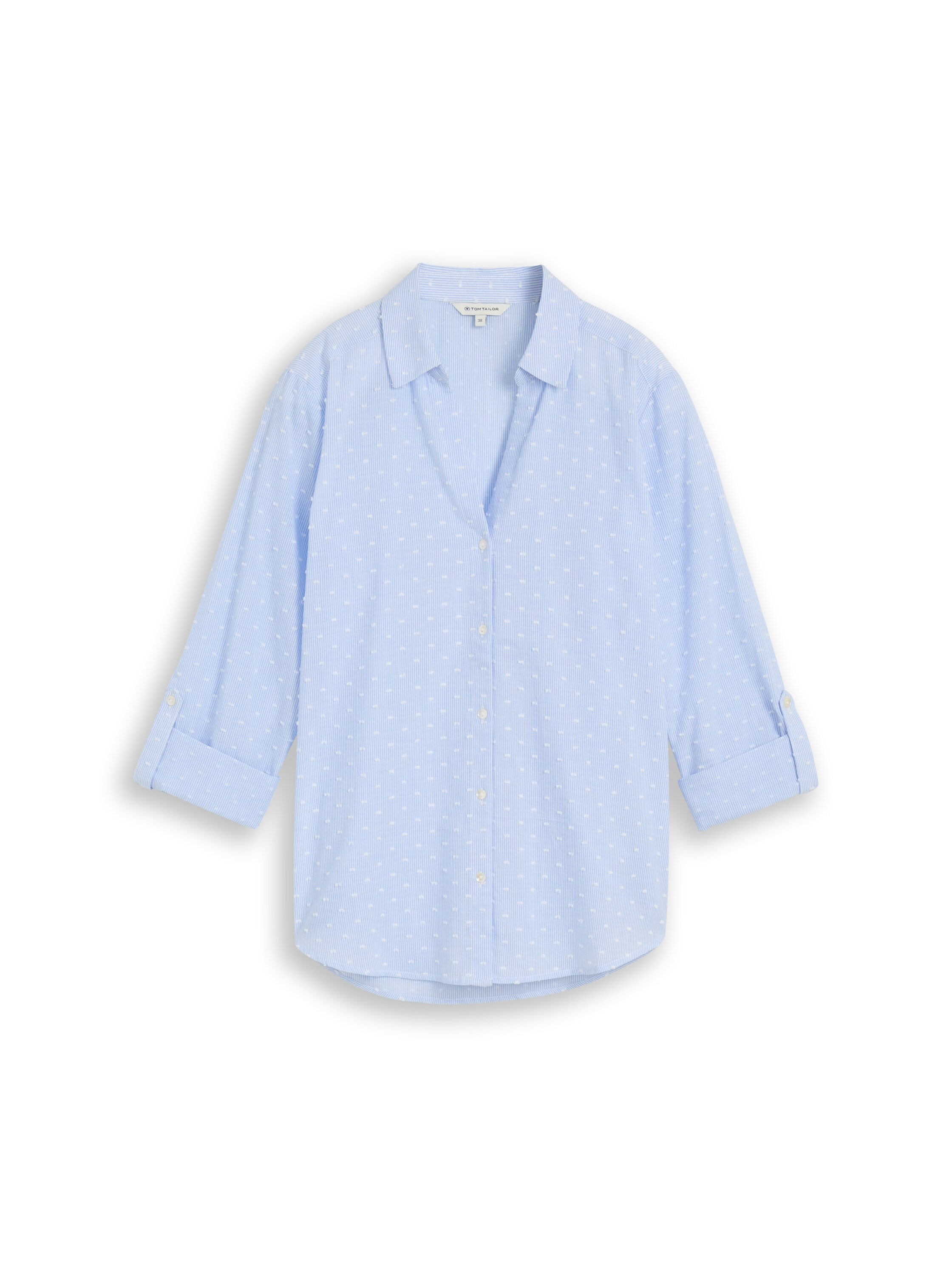 TOM TAILOR Blouse classique blouse d'été à rayures / avec manches retroussées