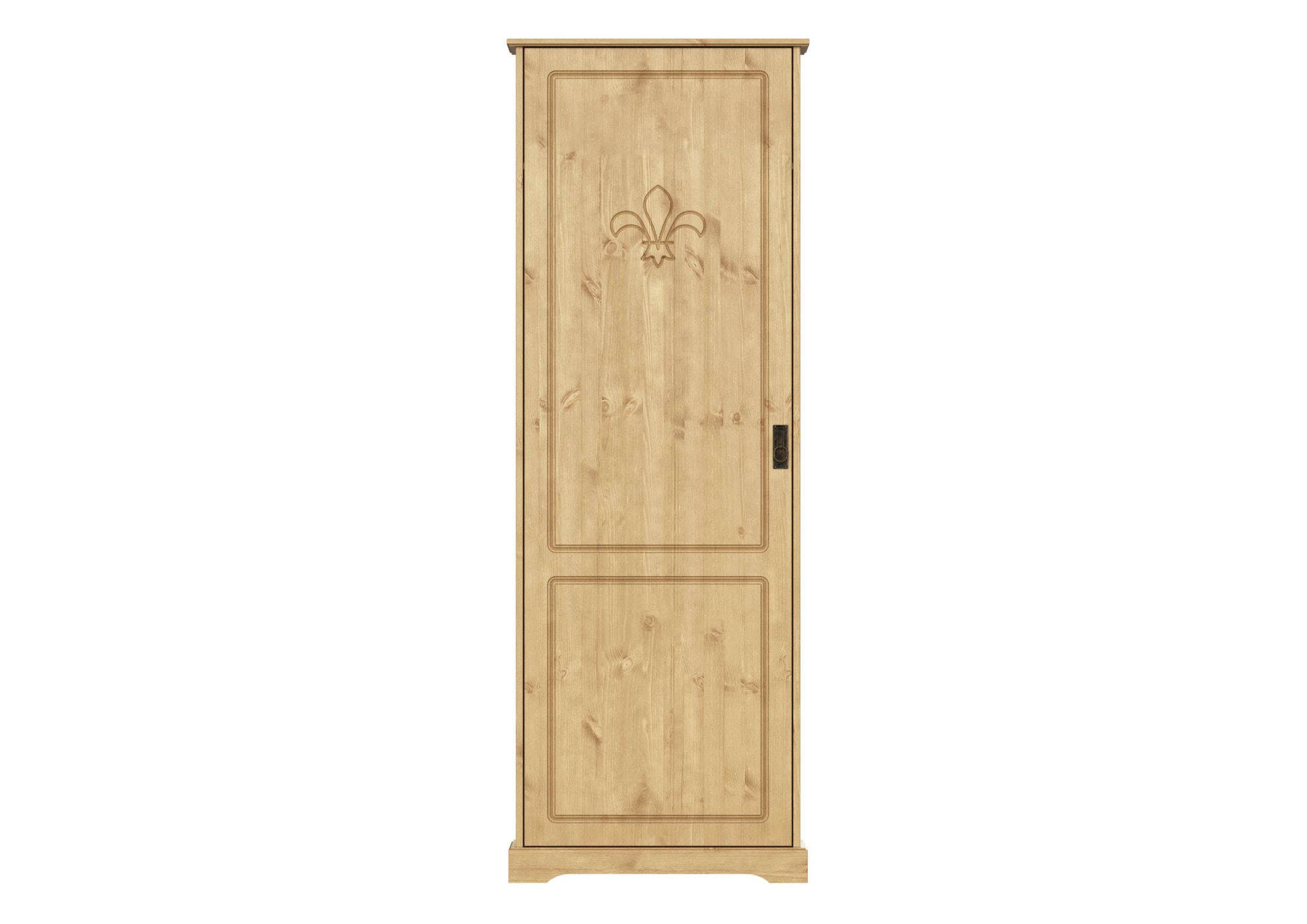 Home affaire Garderobenschrank »Lille Mehrzweckschrank Breite/Höhe: 67/187 cm«, aus massiver Kiefer, mit schöner Lilien-Fräsung, Jugendstil-Griffe