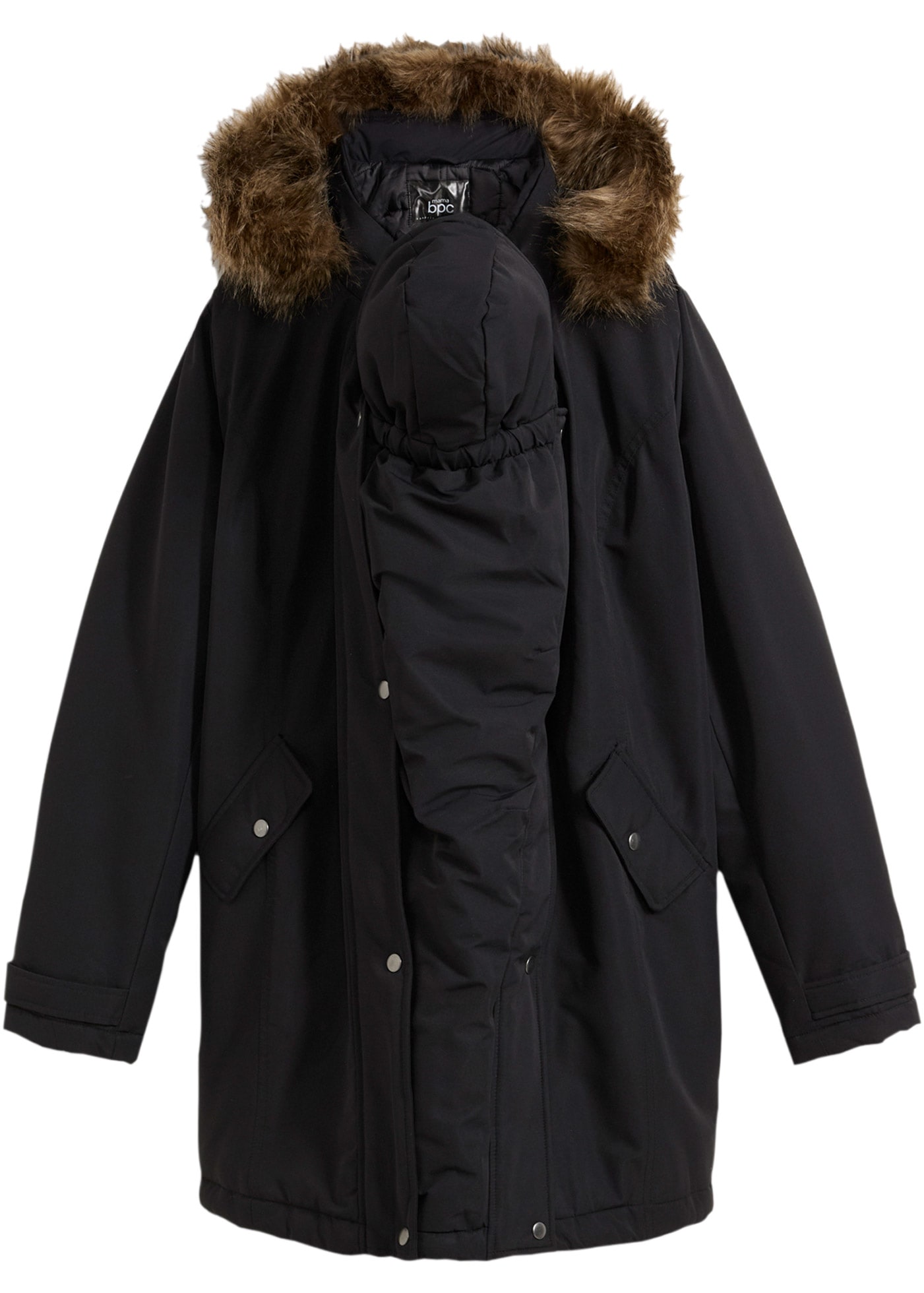 bonprix Veste de maternité avec capuche mit elastischem Gummizug, seitlicher Erweiterung durch Reissverschlüsse