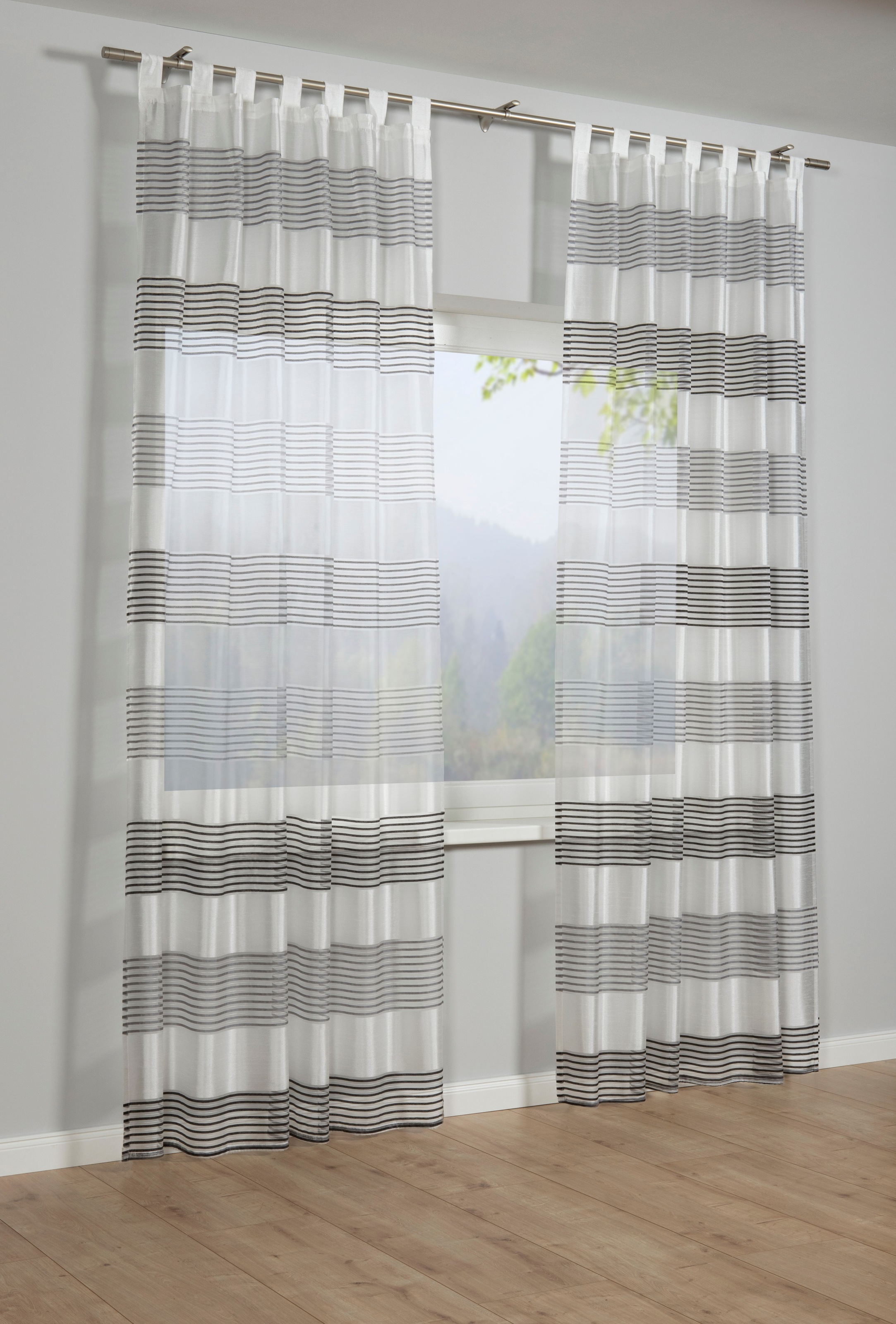 Image of GARDINIA Gardine »Schlaufenschal Webstreifen«, (1 St.), Vorhang bei Ackermann Versand Schweiz