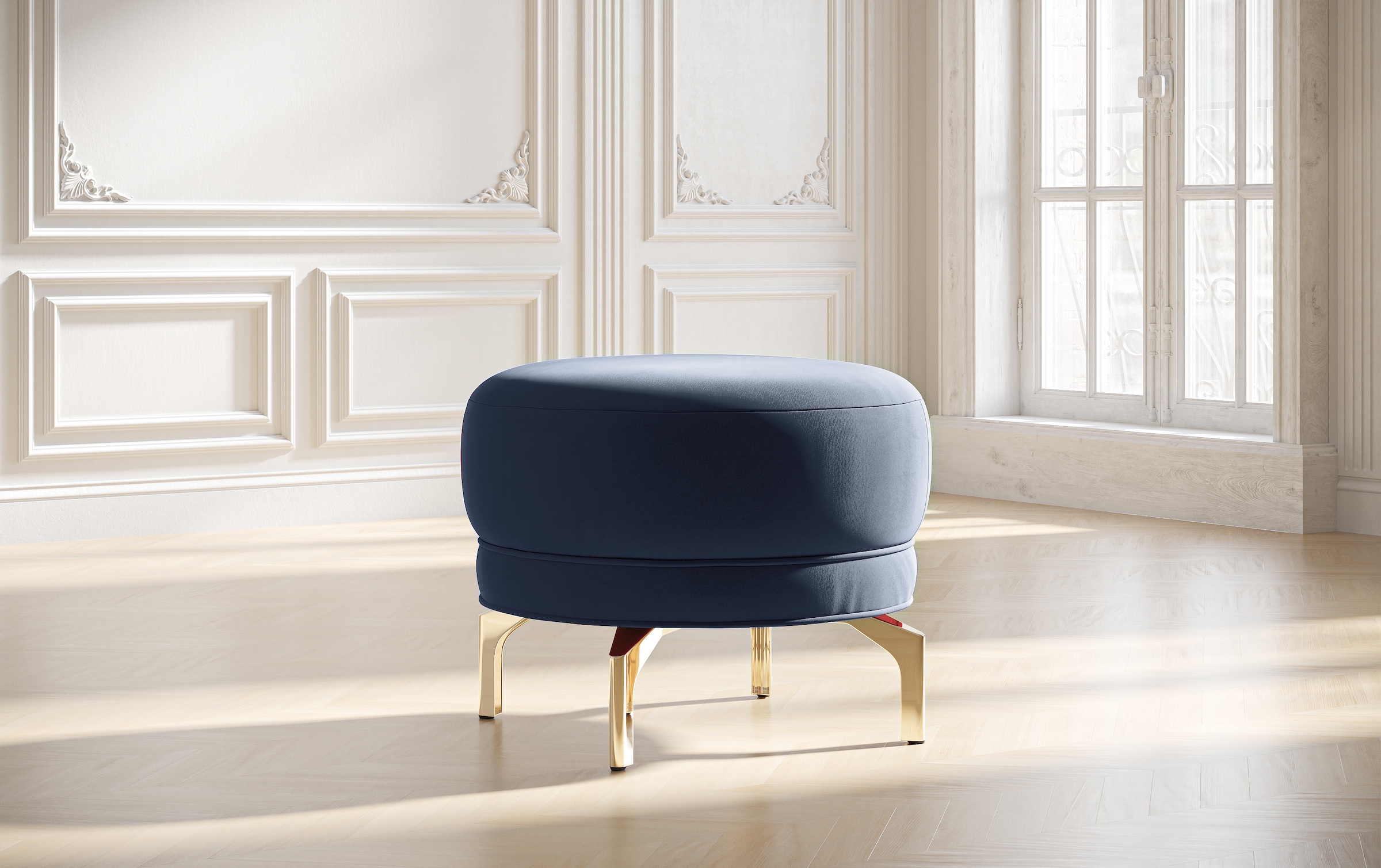 sit&more Tabouret rembourré »Orient 3« goldfarbene Metallfüsse