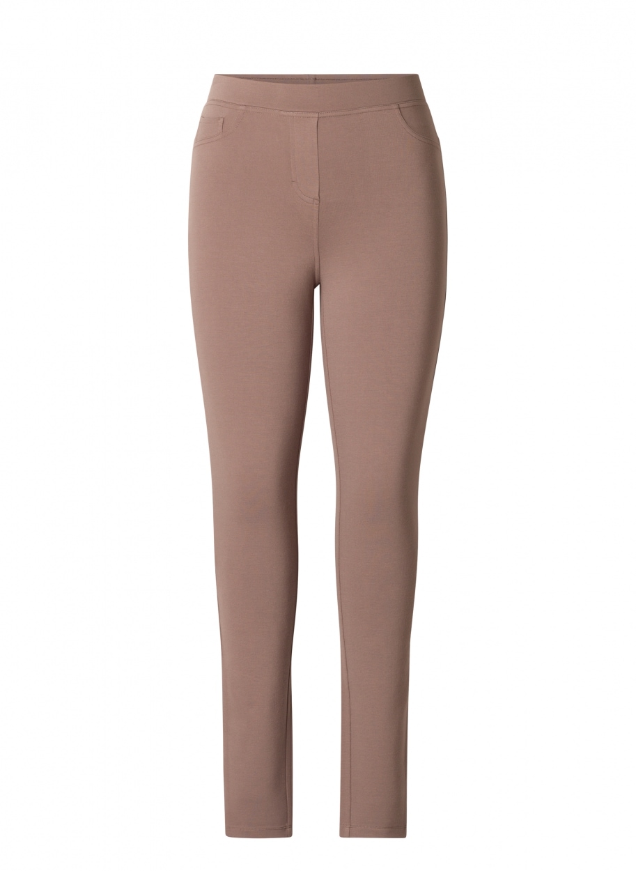 Base Level Curvy Treggings  mit elastischem Bund und angedeuteten Eingrifftaschen