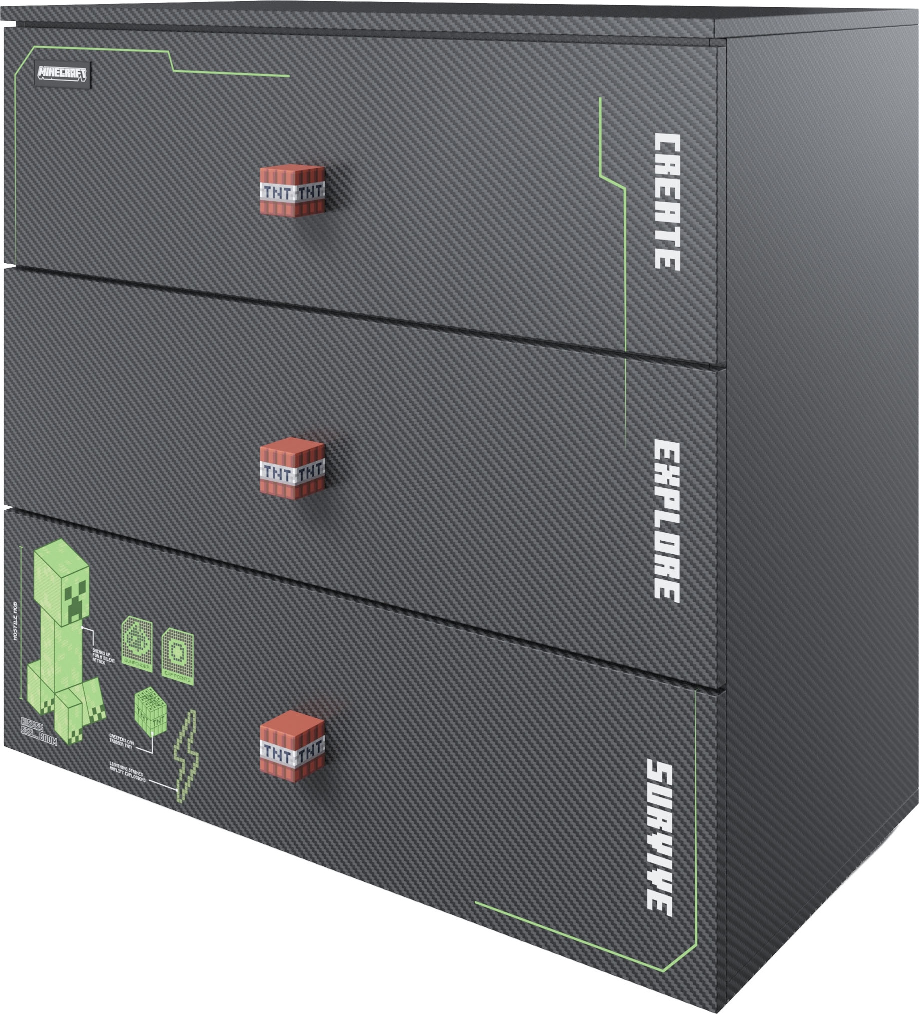 Image of Phoenix Kommode "Minecraft Kommode" inkl Beleuchtung